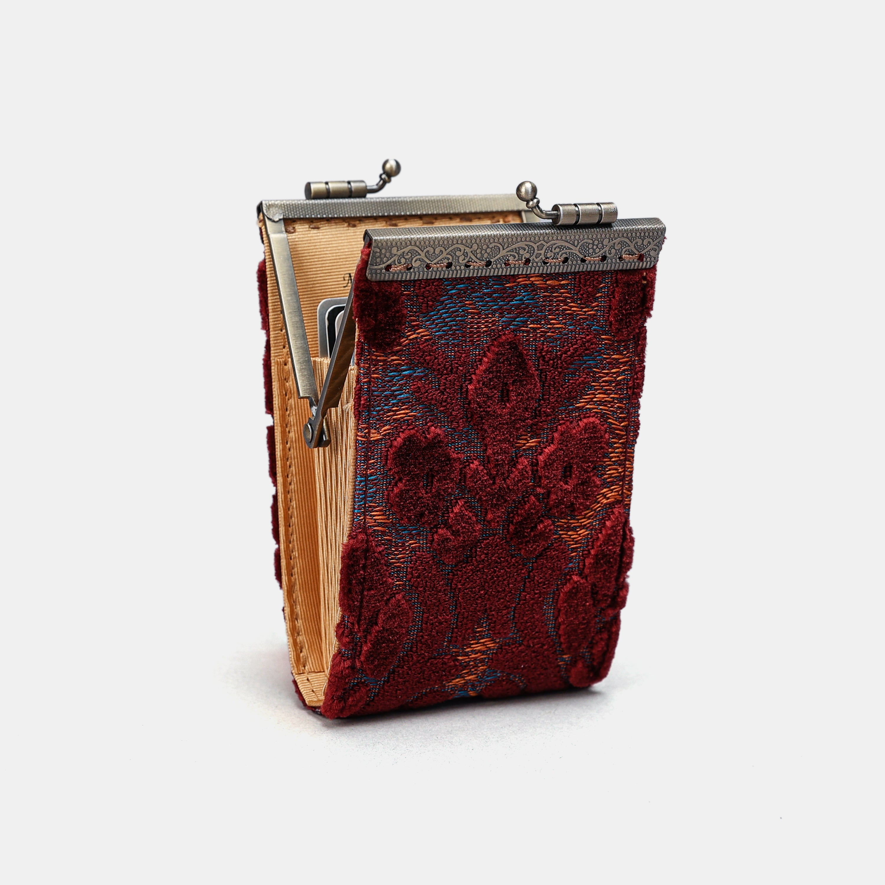 Burnout Velvet Wine Card Wallet MCW Handmade-2