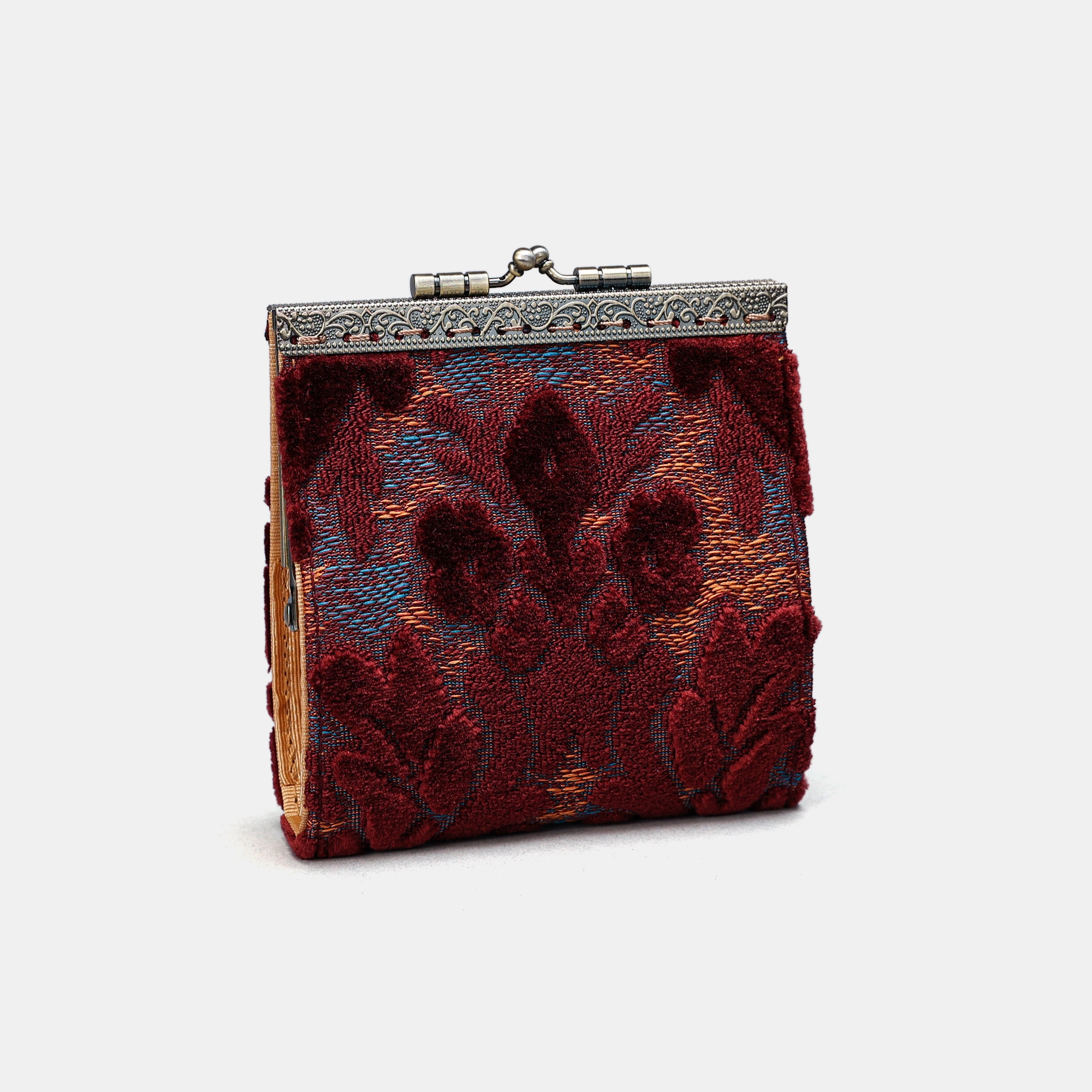 Burnout Velvet Wine Card Wallet MCW Handmade-4