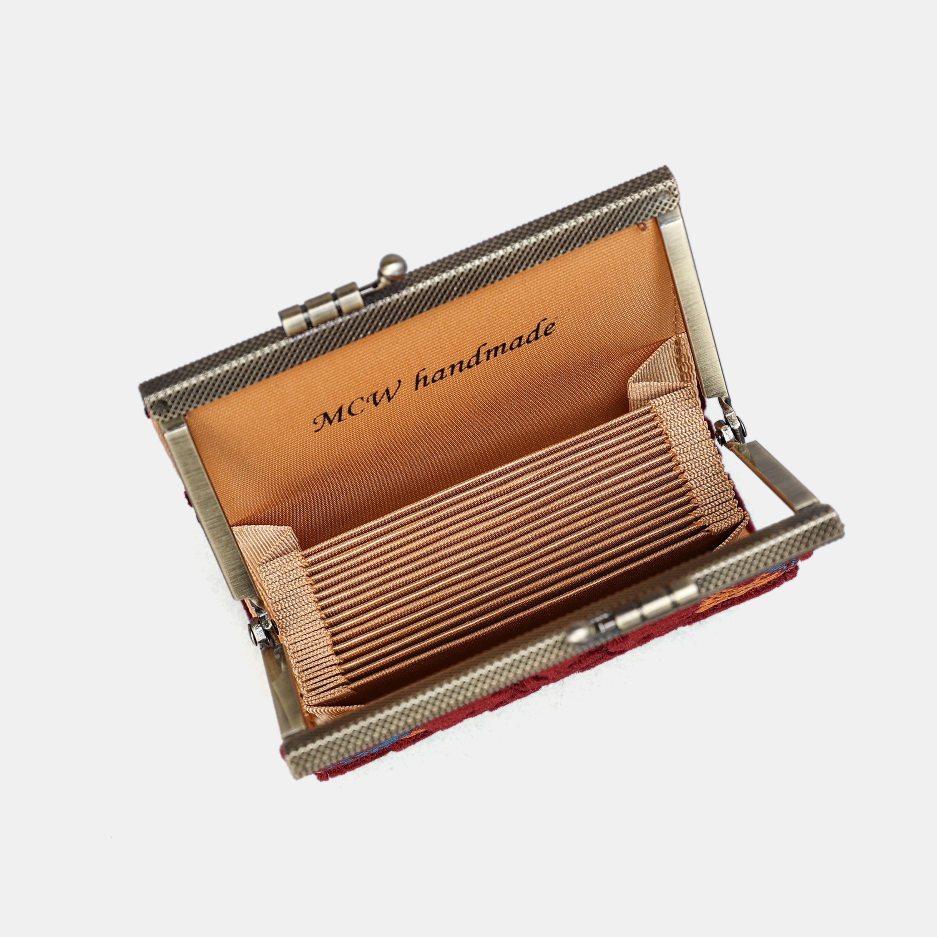 Burnout Velvet Wine Card Wallet MCW Handmade-7