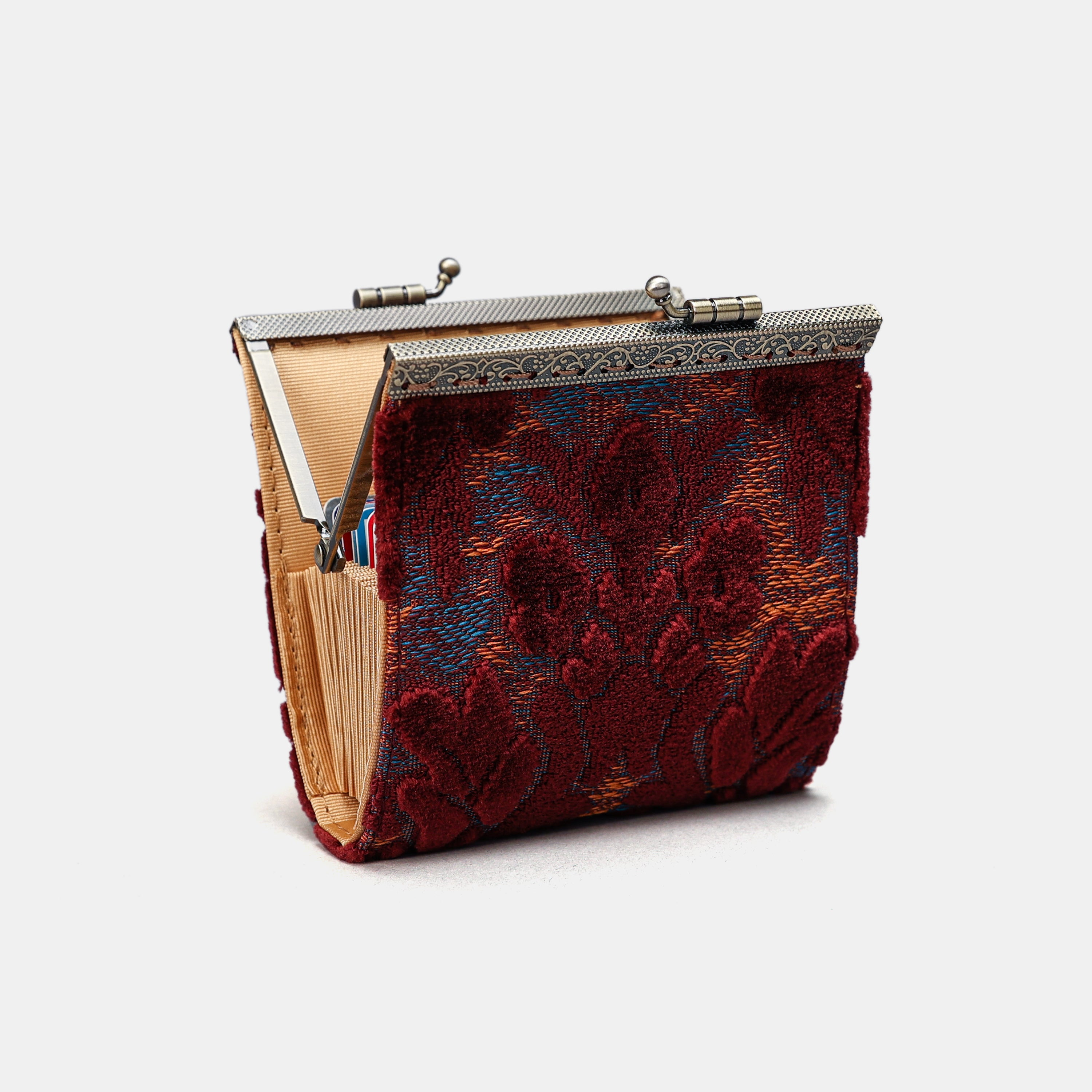Burnout Velvet Wine Card Wallet  MCW Handmade-1