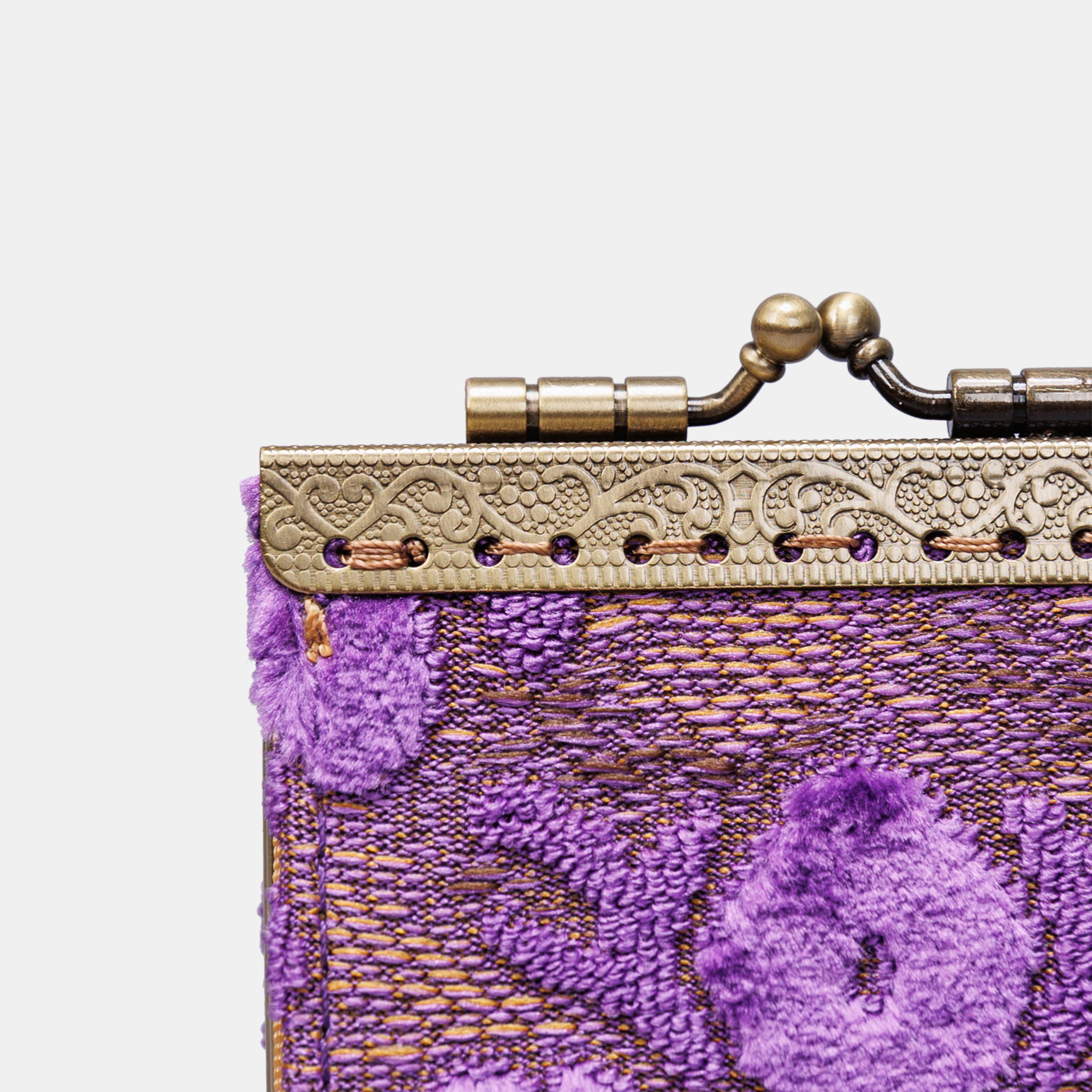 Burnout Velvet Purple Card Wallet MCW Handmade-5