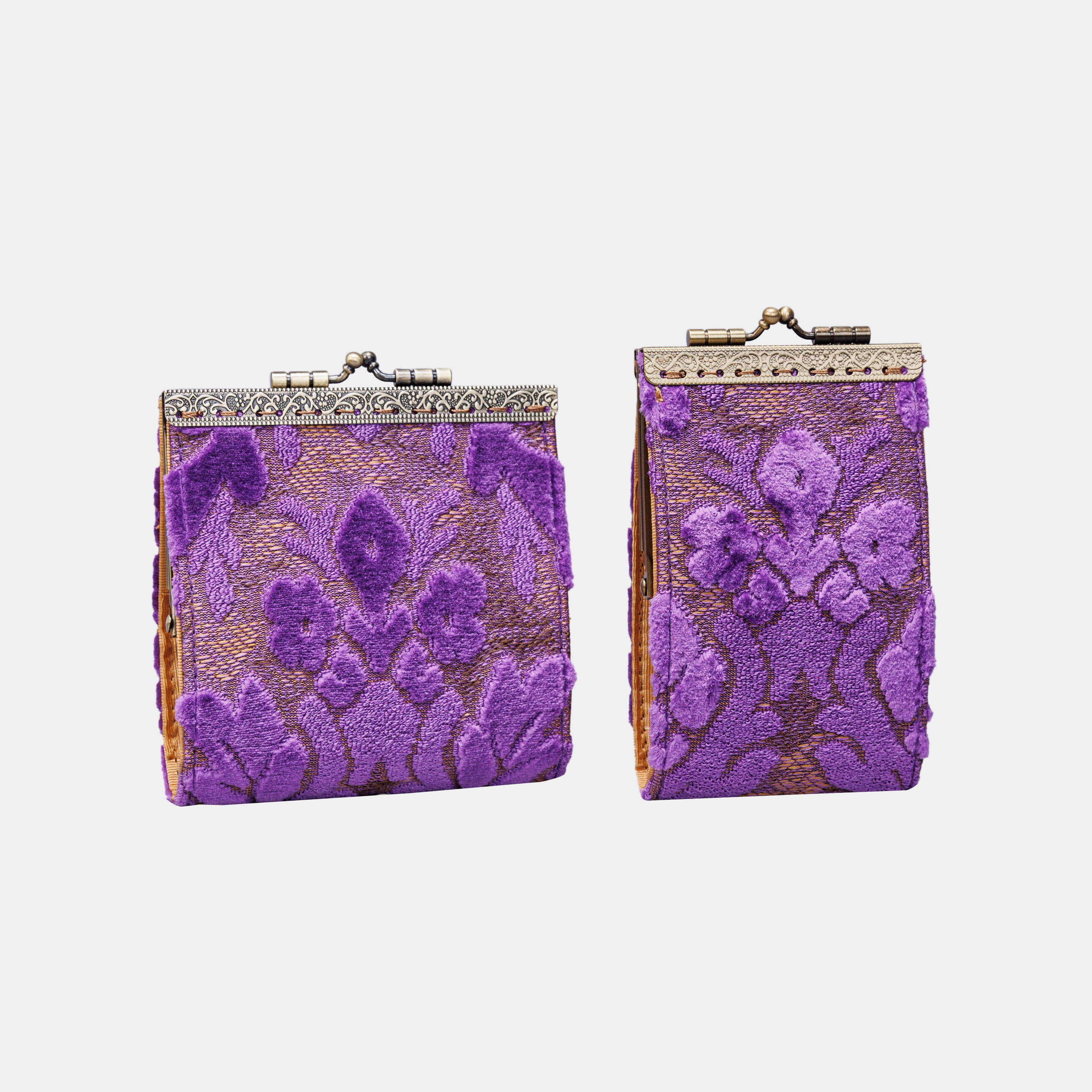 Burnout Velvet Purple Card Wallet MCW Handmade
