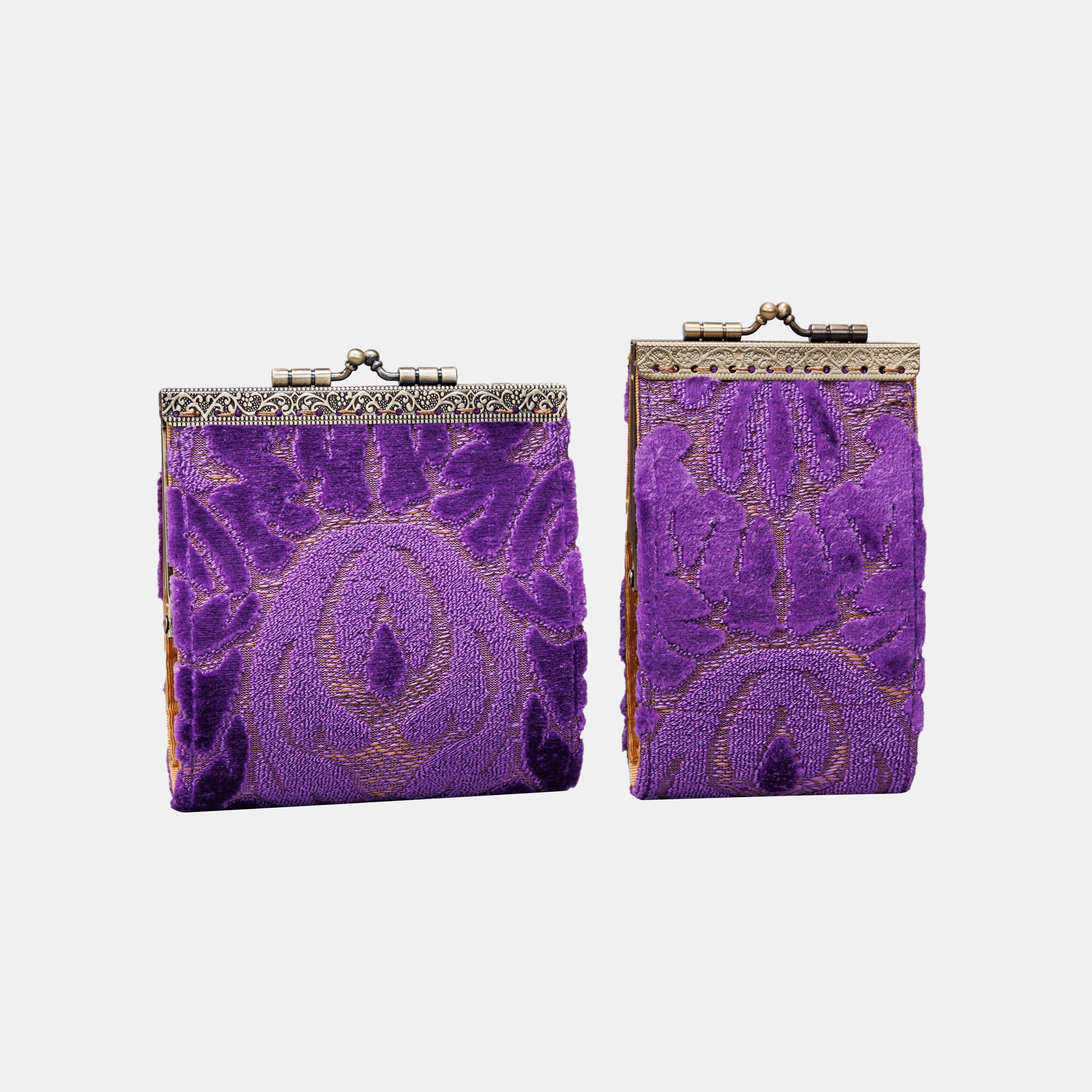 Burnout Velvet Purple Card Wallet MCW Handmade-4