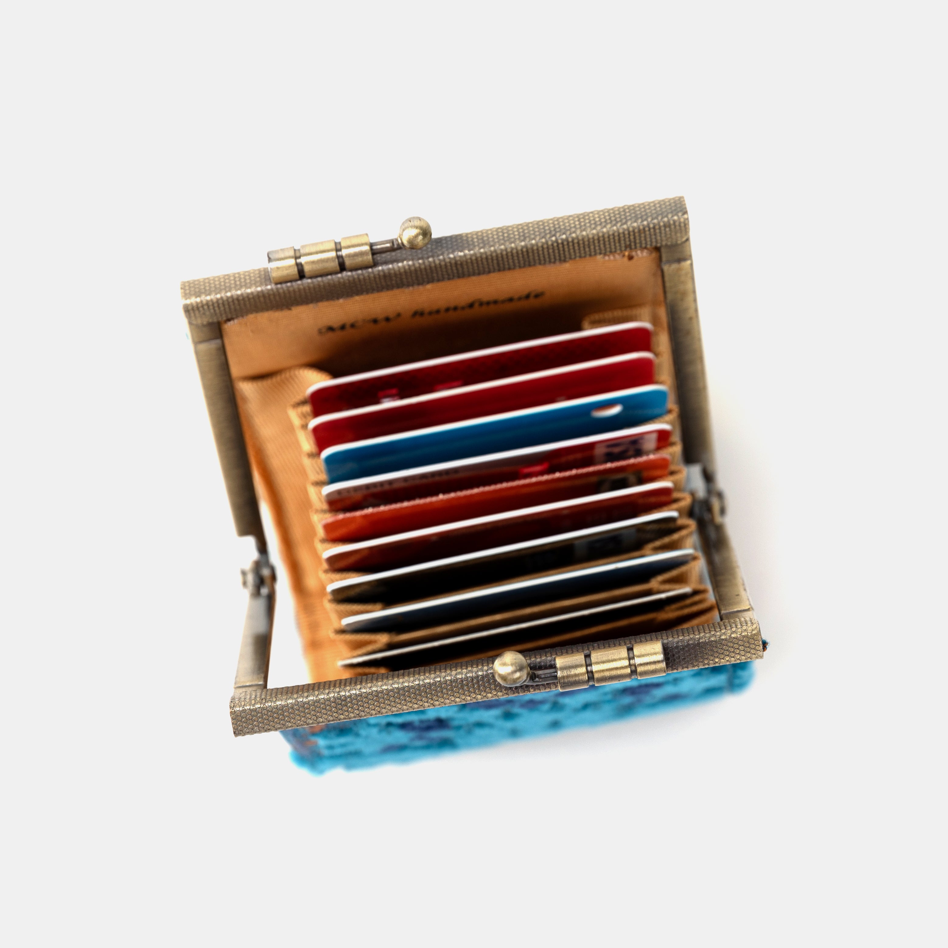 Burnout Velvet Revival Aqua Card Wallet Pocket