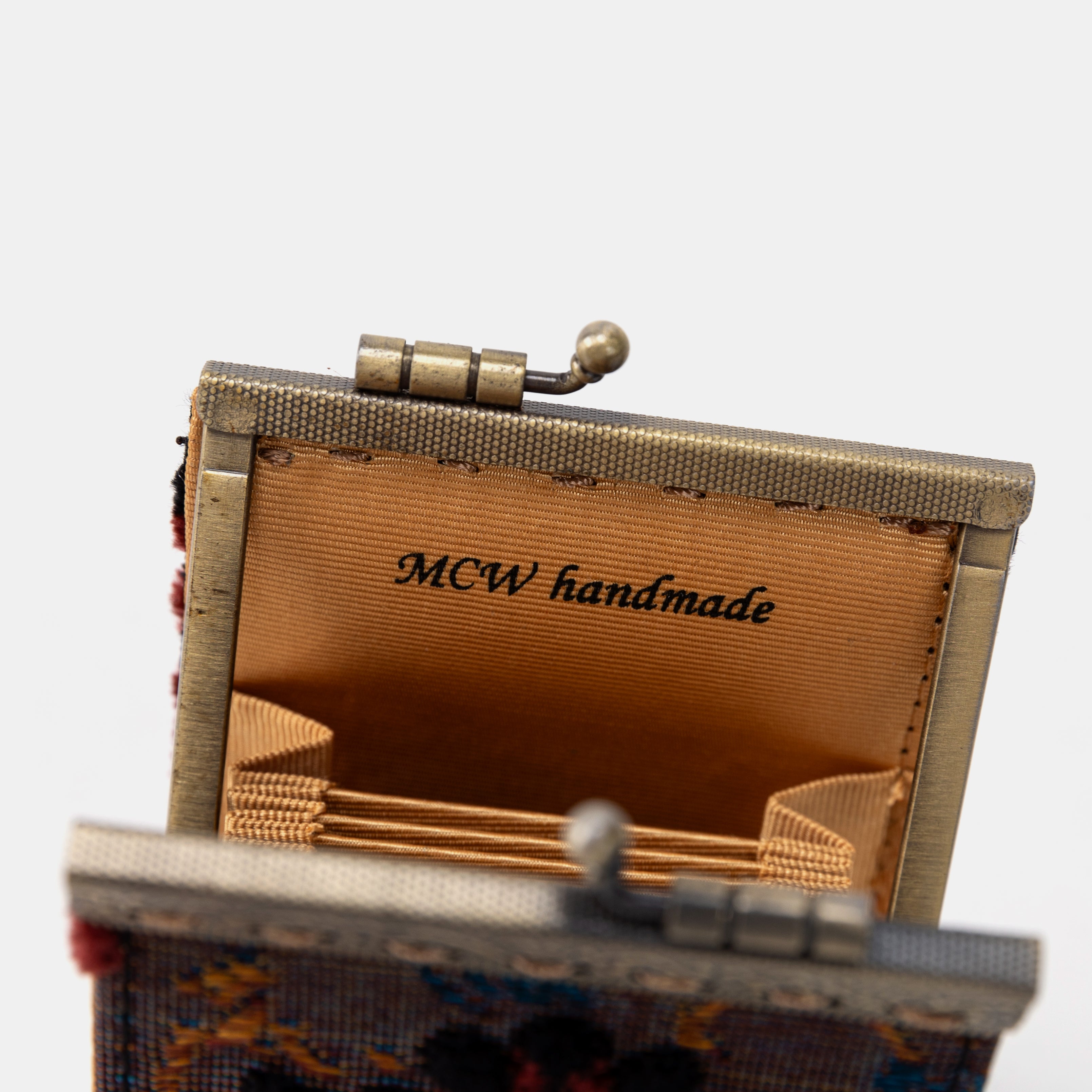 Burnout Velvet Revival Sephia Card Wallet Brand Logo