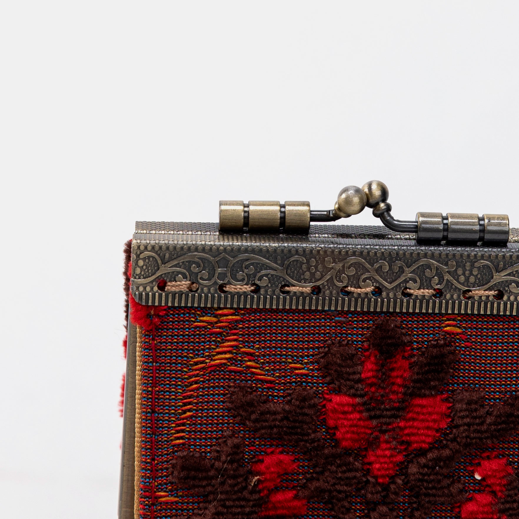 Burnout Velvet Revival Scarlet Card Wallet Lock
