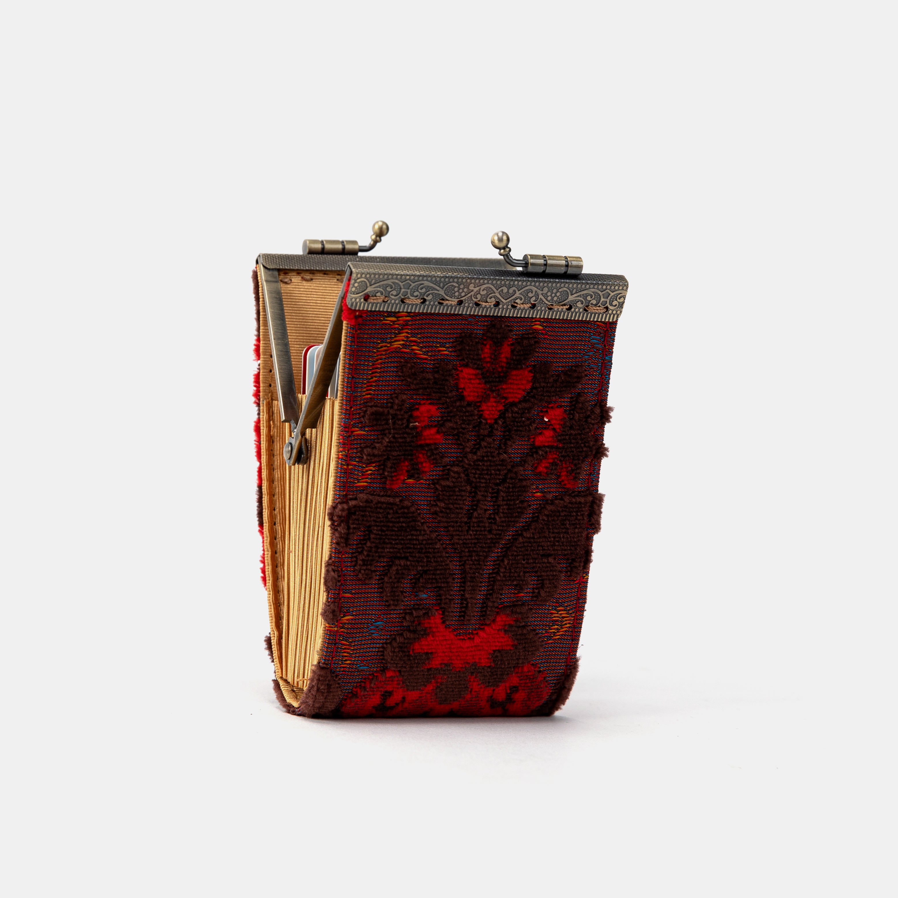 Burnout Velvet Revival Scarlet Card Wallet Back