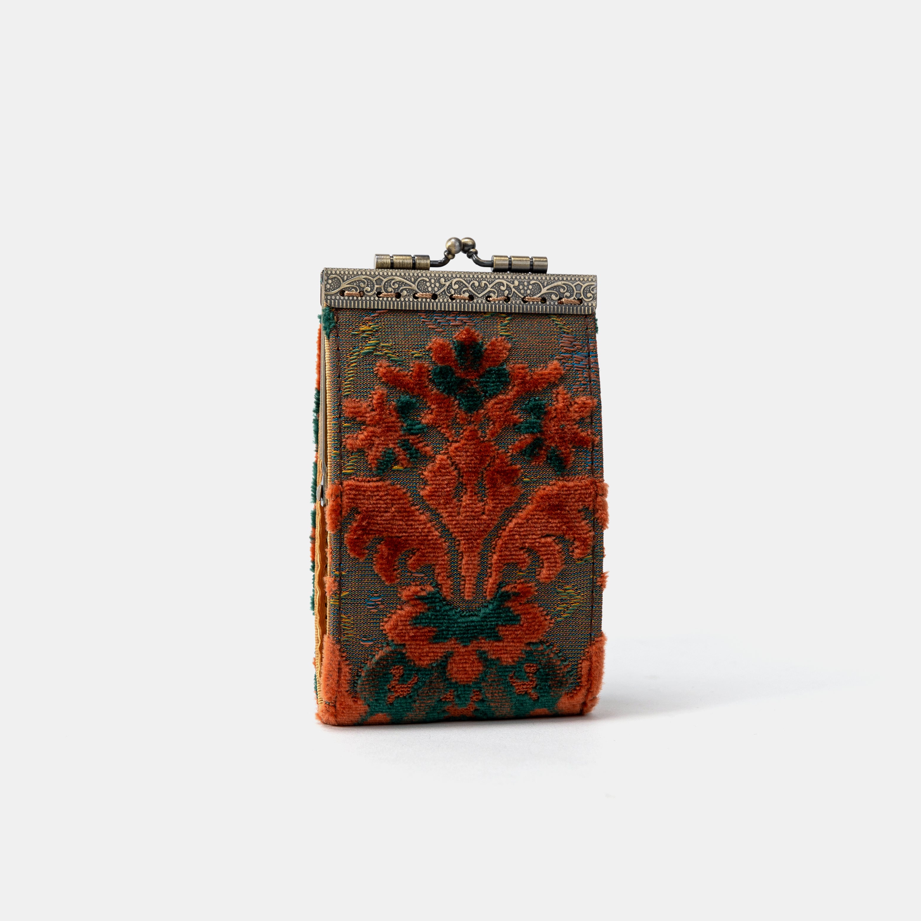 Burnout Velvet Revival Jade Card Wallet Front