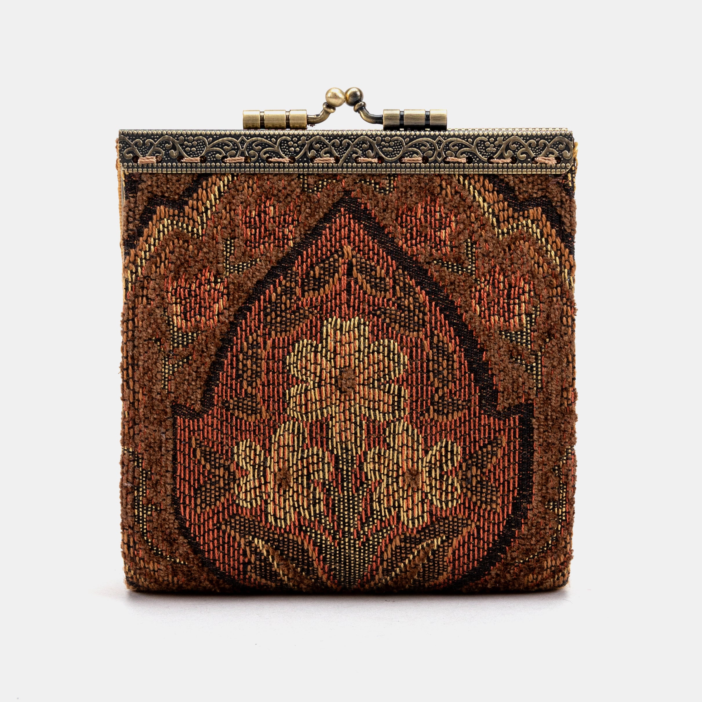 Damask D. Brown Card Wallet Carpetbag of America front