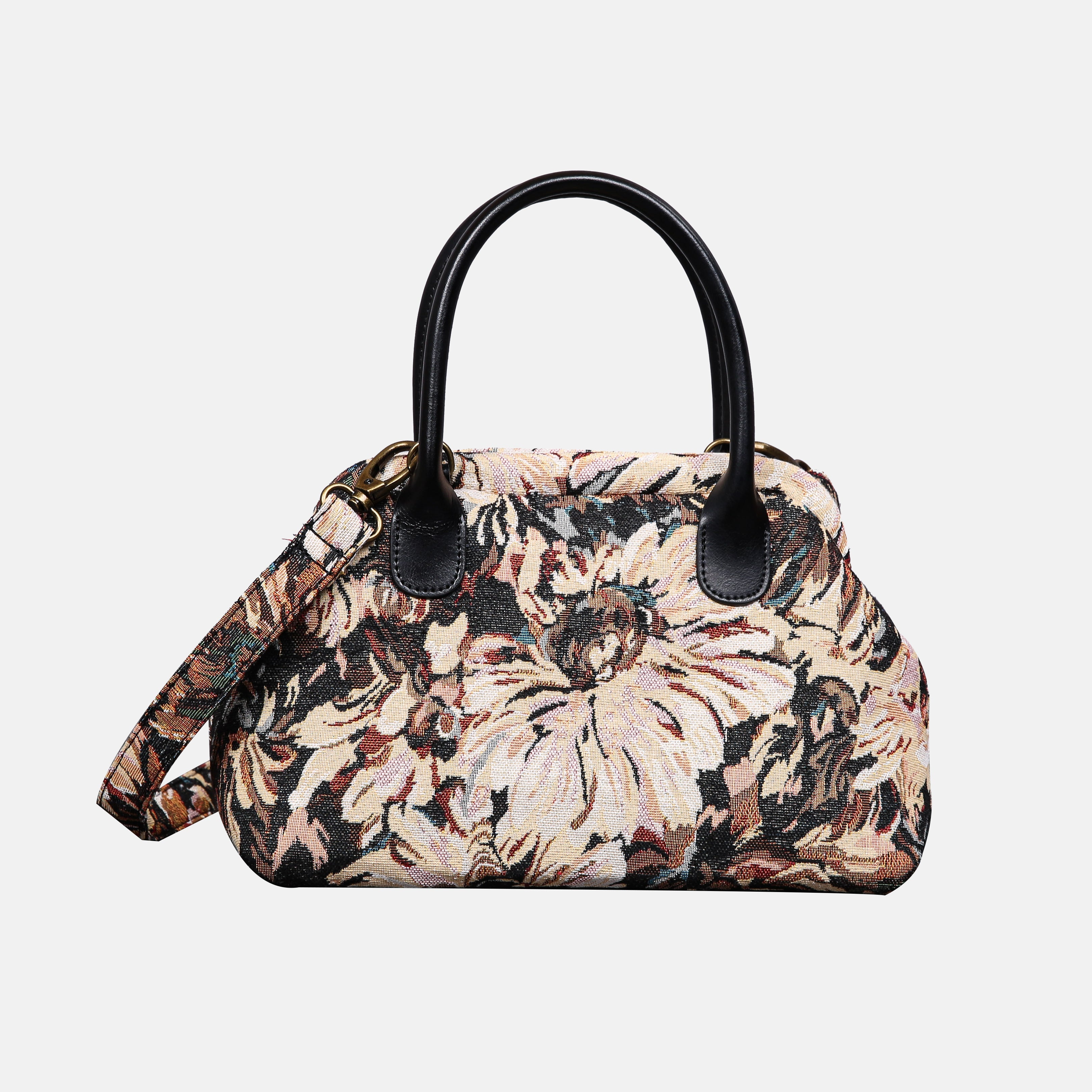 Blooming Daisy Black Carpet Satchel carpet bag MCW Handmade