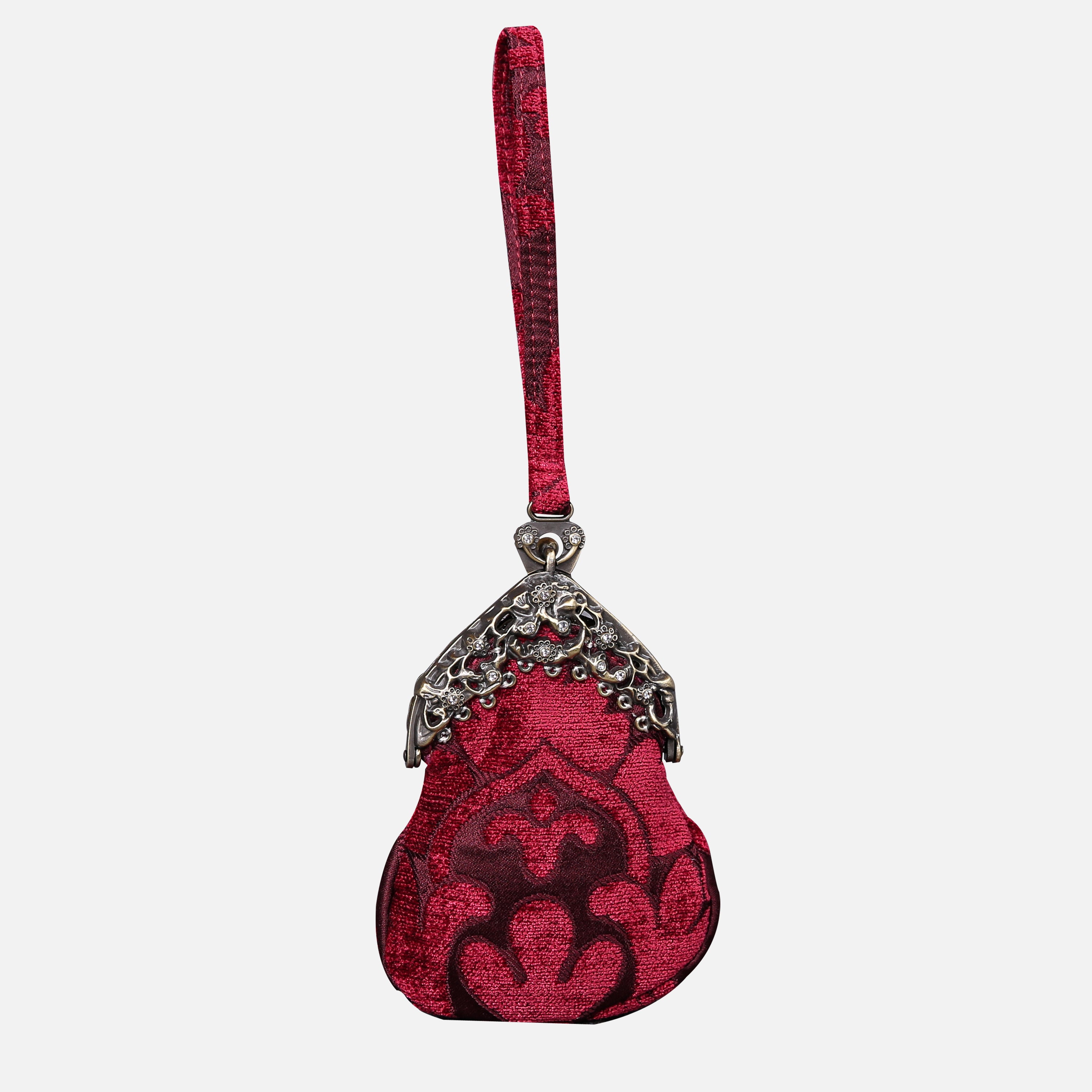 Queen Wine Chatelaine Purse Wristlet Bag carpet bag MCW Handmade