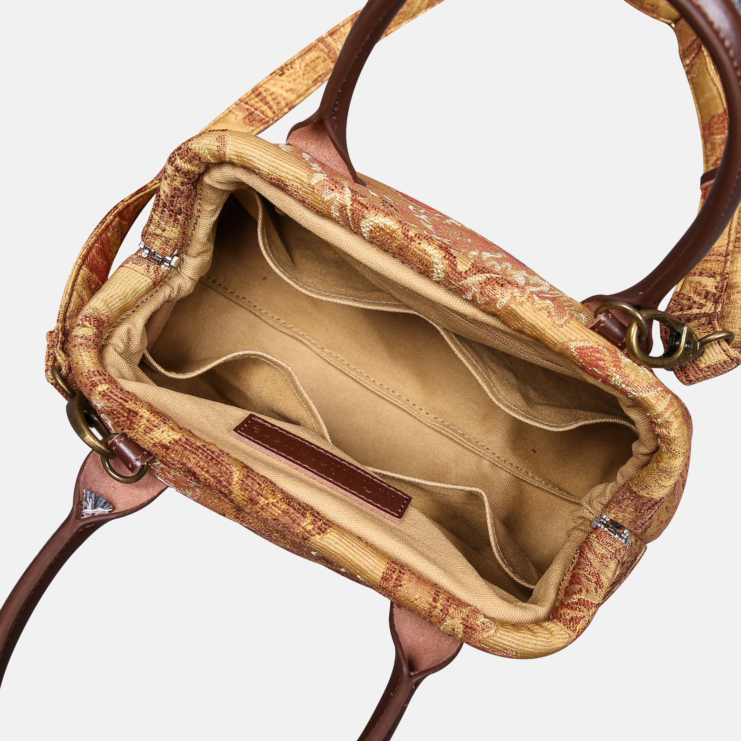Floral Vintage Carpet Satchel carpet bag MCW Handmade-4