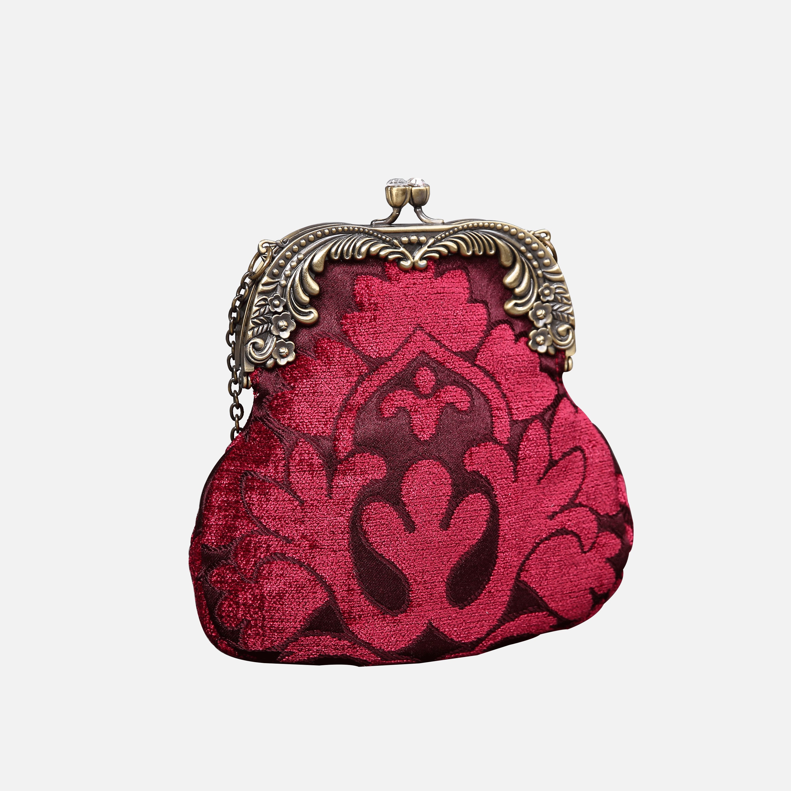 Queen Wine Chatelaine Purse Medium carpet bag MCW Handmade