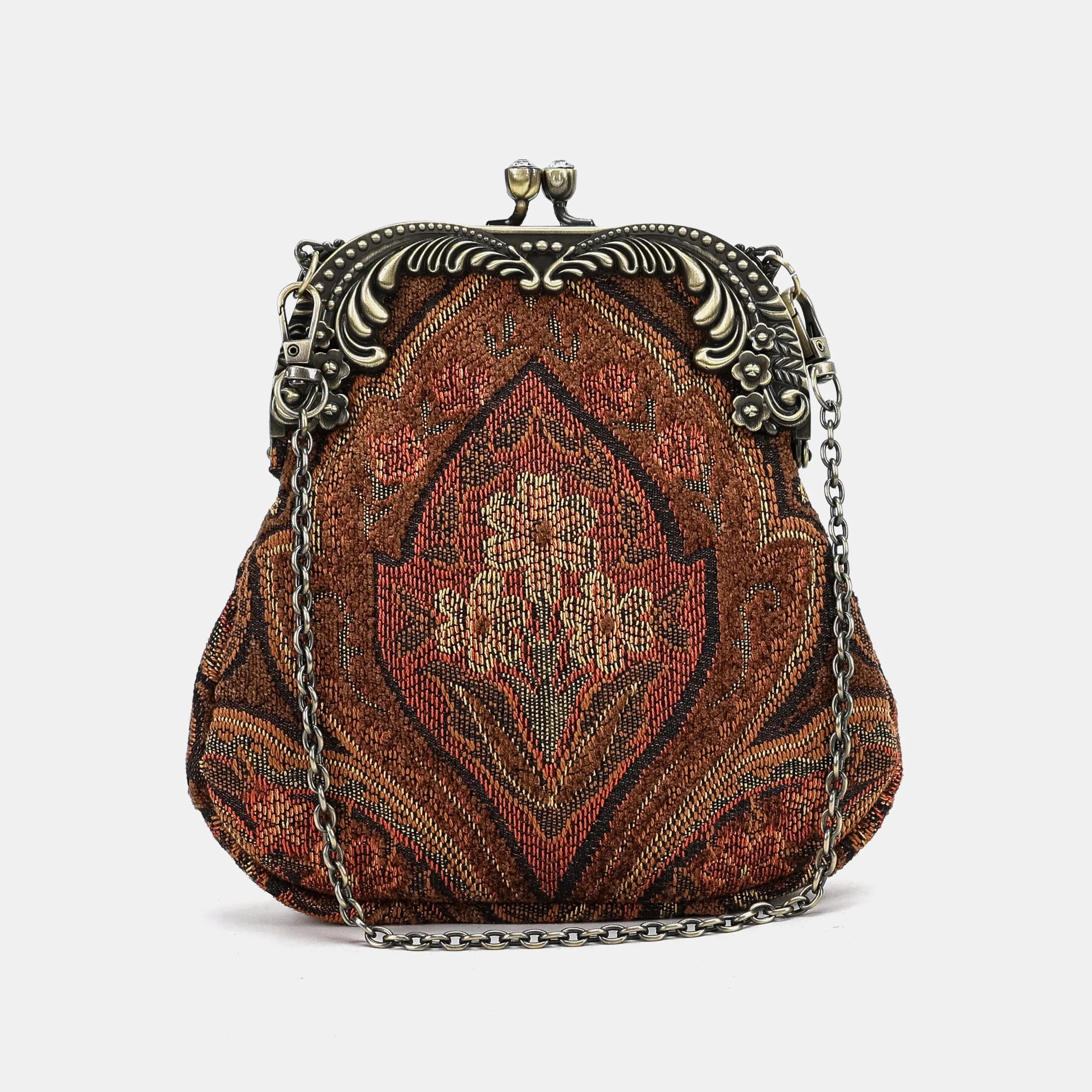 Damask D. Brown Chatelaine Purse Medium Carpetbag of America main