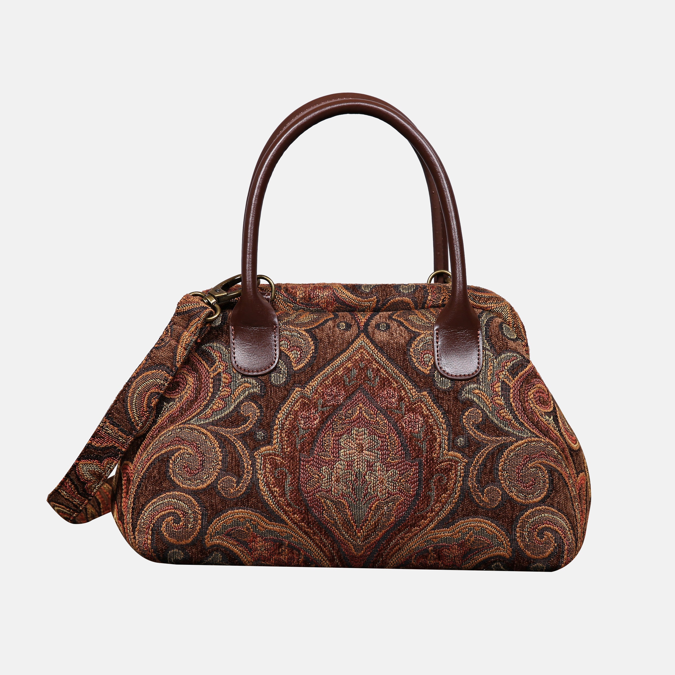 Damask D. Brown Carpet Satchel carpet bag MCW Handmade