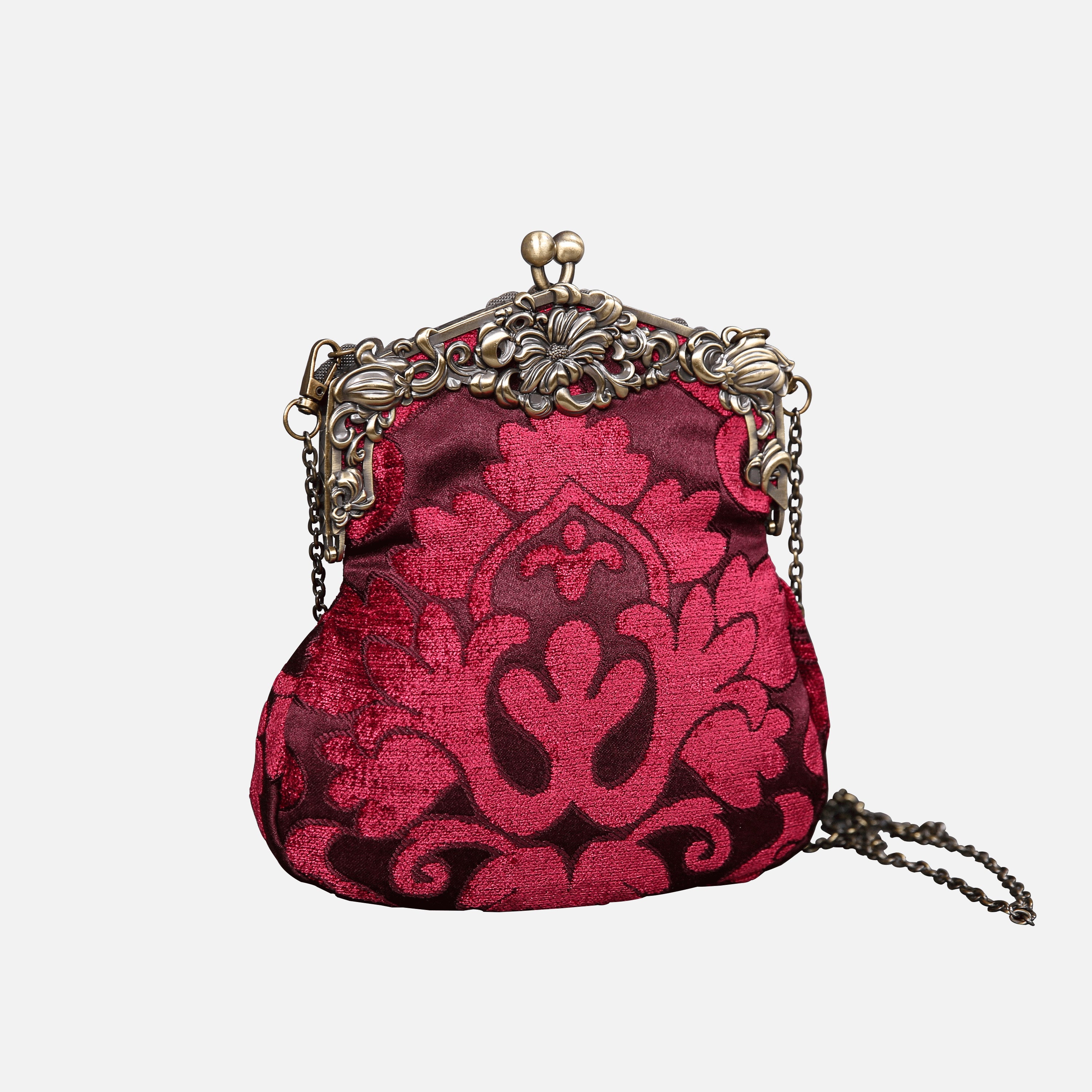 Queen Wine Chatelaine Purse Large carpet bag MCW Handmade