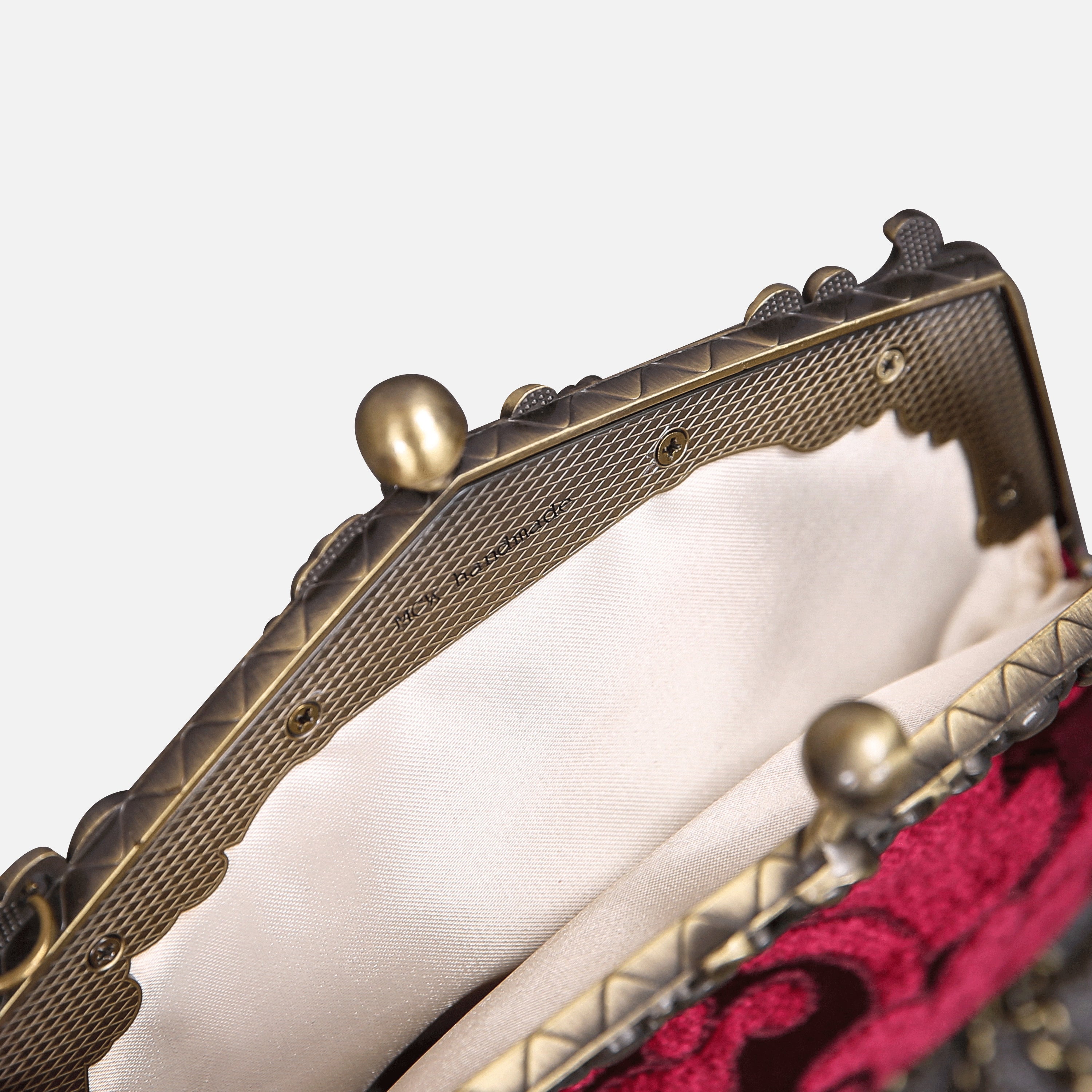 Queen Wine Chatelaine Purse Large carpet bag MCW Handmade-3