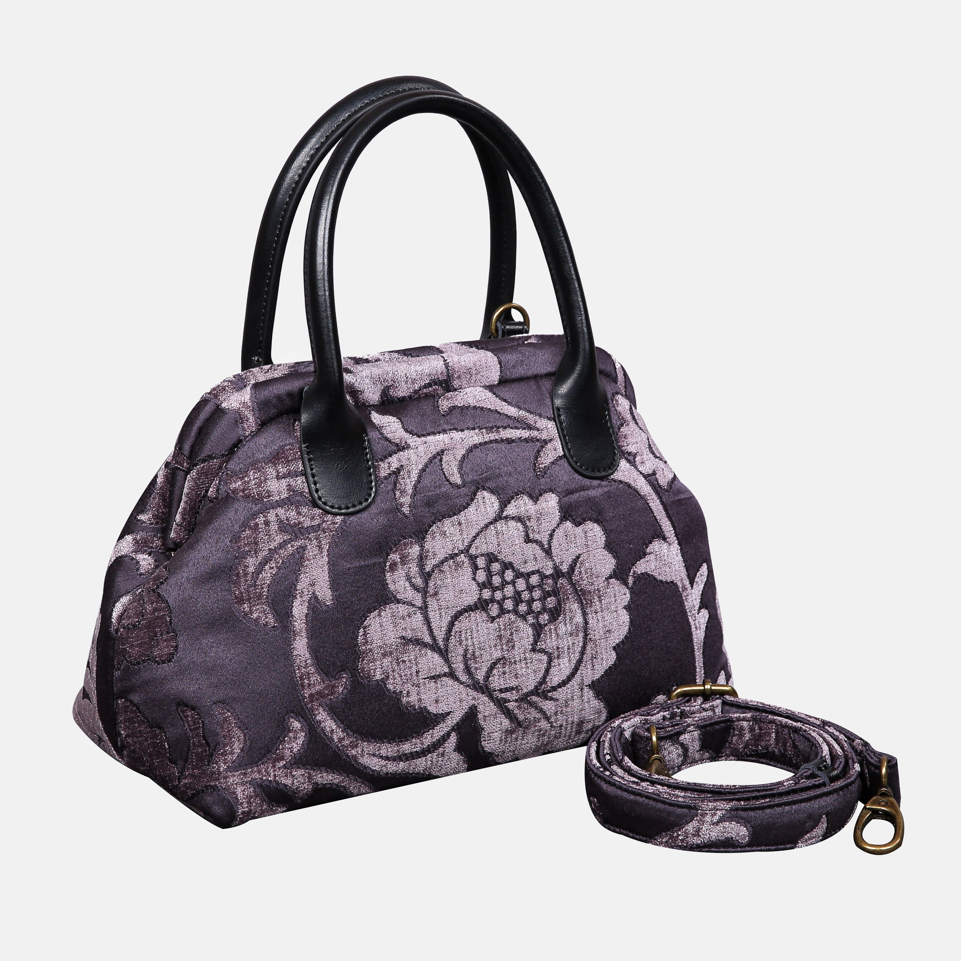 Floral Brocade Purple Carpet Satchel carpet bag MCW Handmade-1