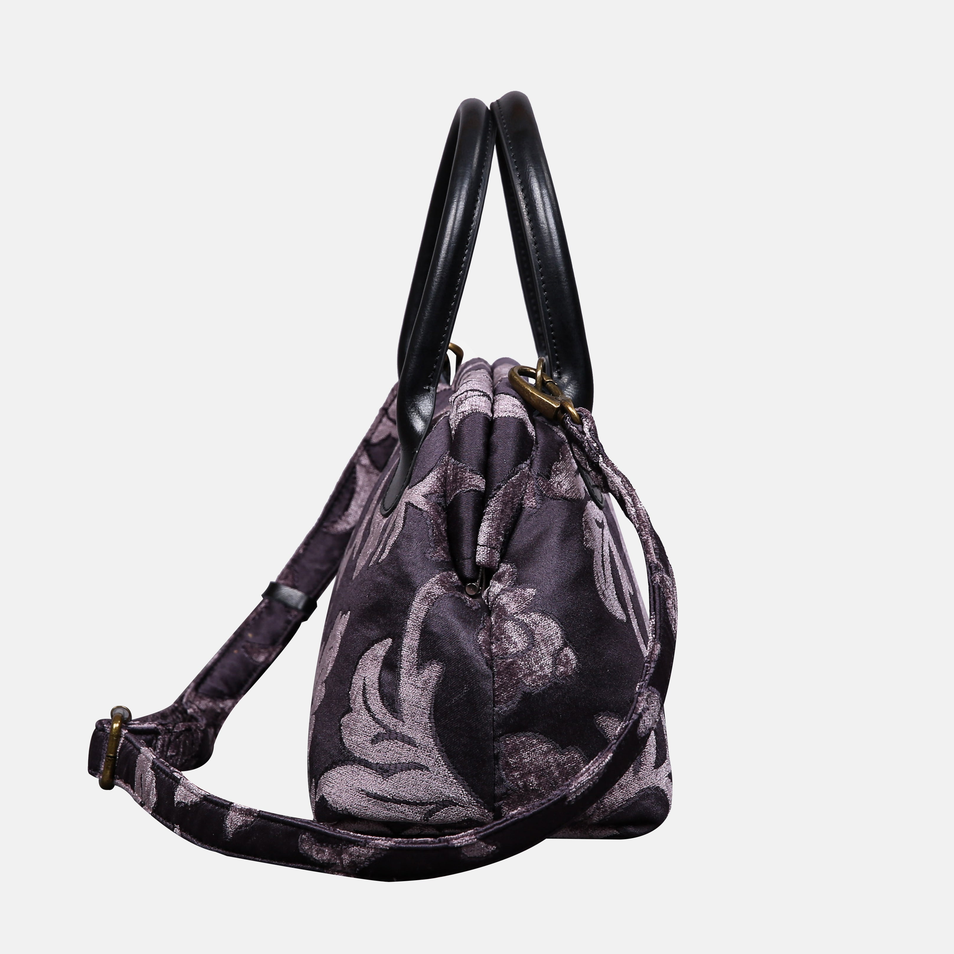 Floral Brocade Purple Carpet Satchel carpet bag MCW Handmade-2