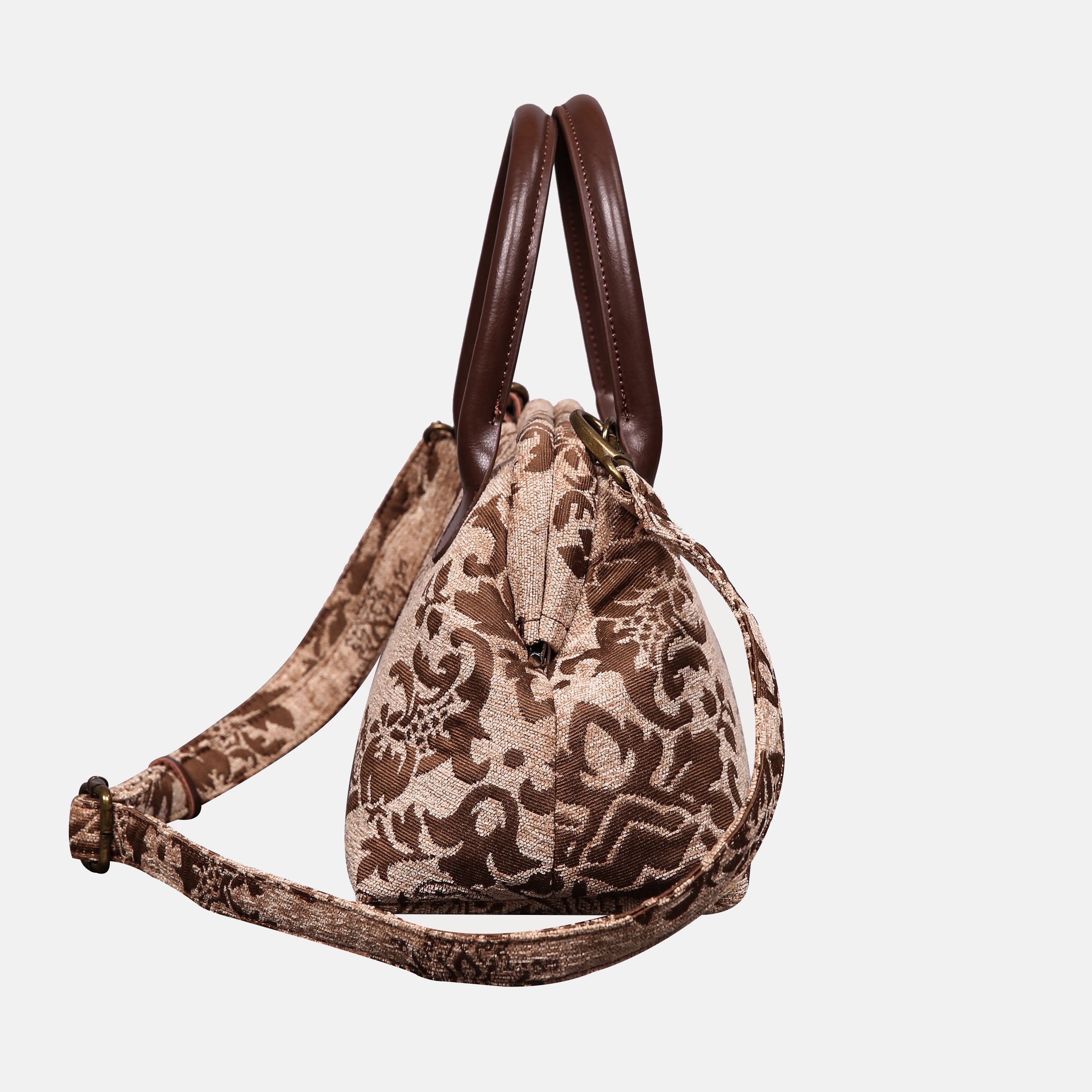 Griccia Camel Carpet Satchel Carpetbag of America side