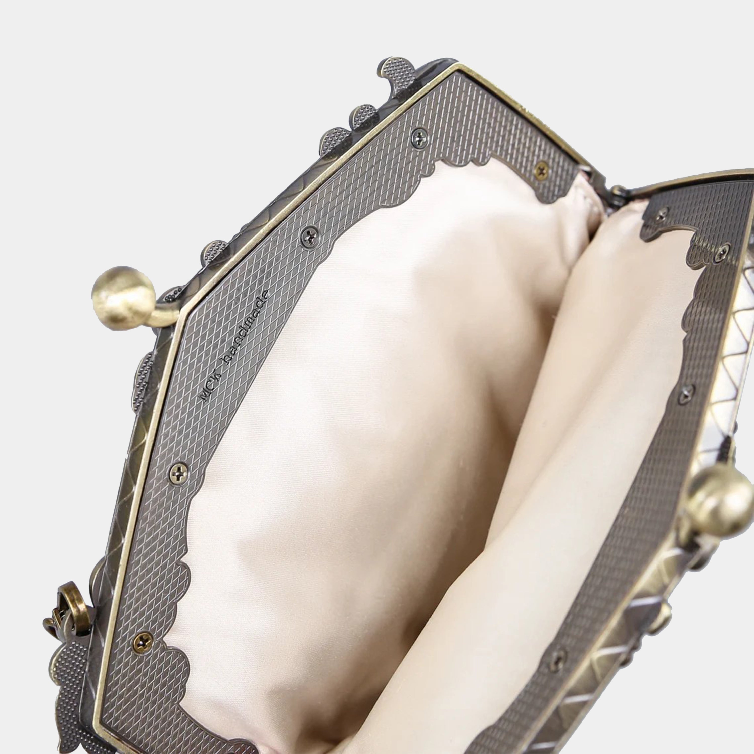 Burnout Velvet Camel Chatelaine Purse Large carpet bag MCW Handmade-4