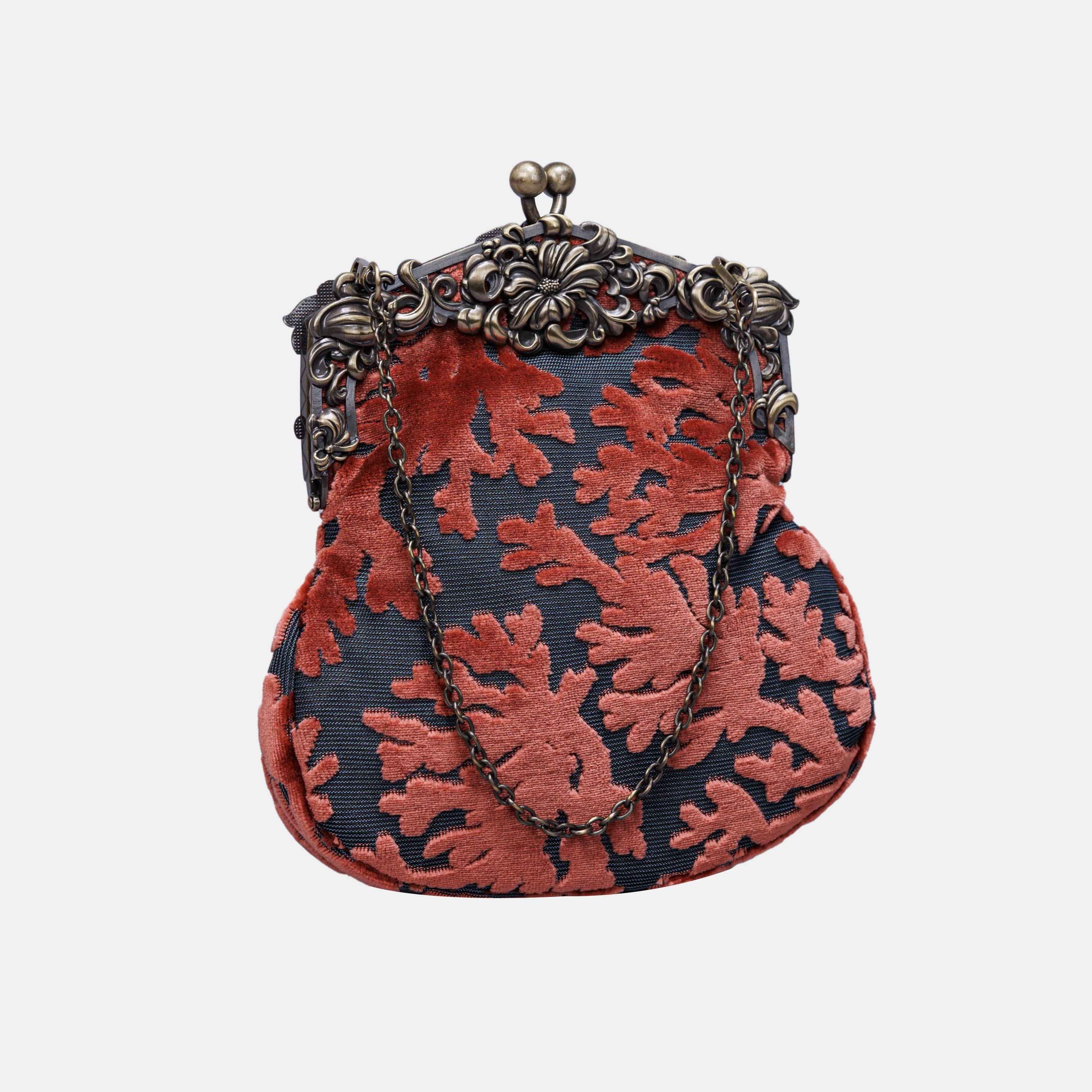 St Tropez Scuba Coral Chatelaine Purse Large carpet bag MCW Handmade
