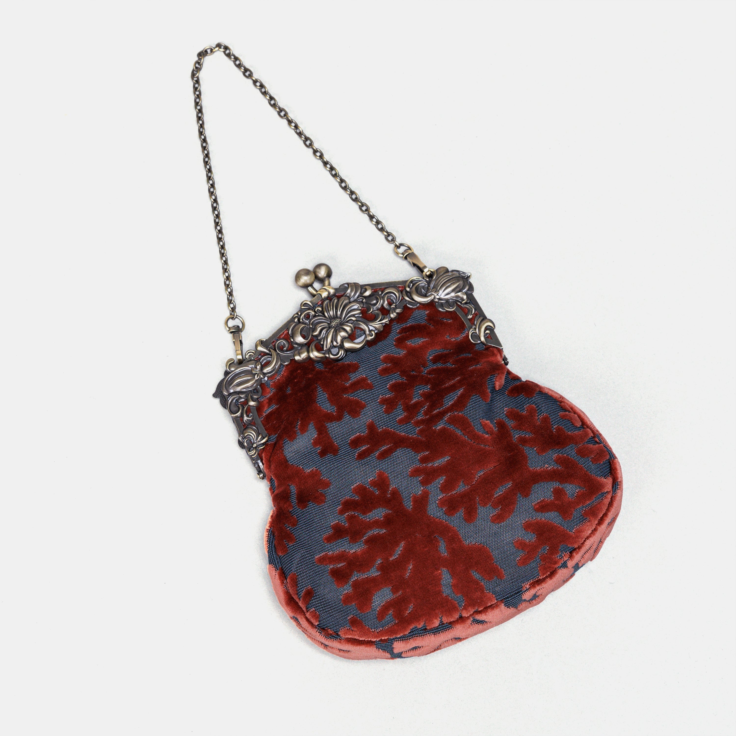 St Tropez Scuba Coral Chatelaine Purse Large carpet bag MCW Handmade-2