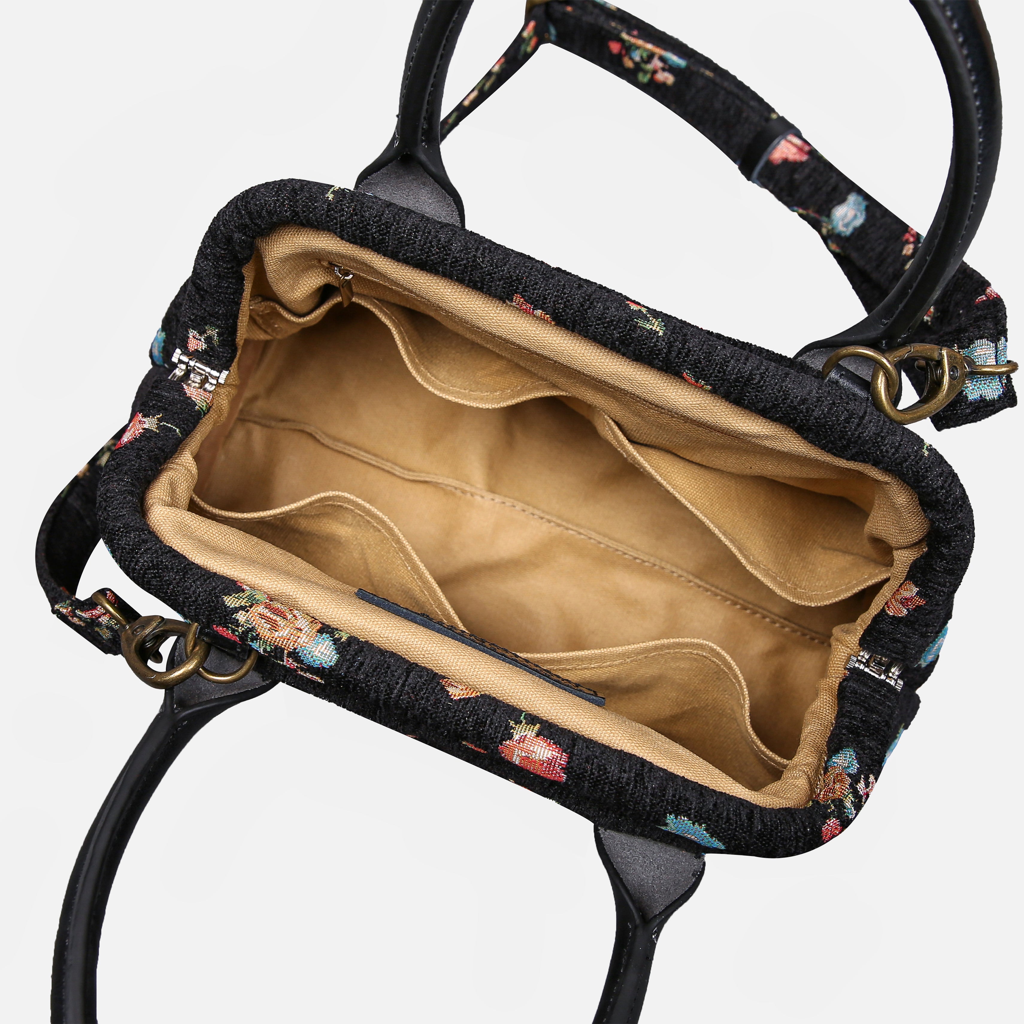 Bouquets Black Carpet Satchel carpet bag MCW Handmade-3