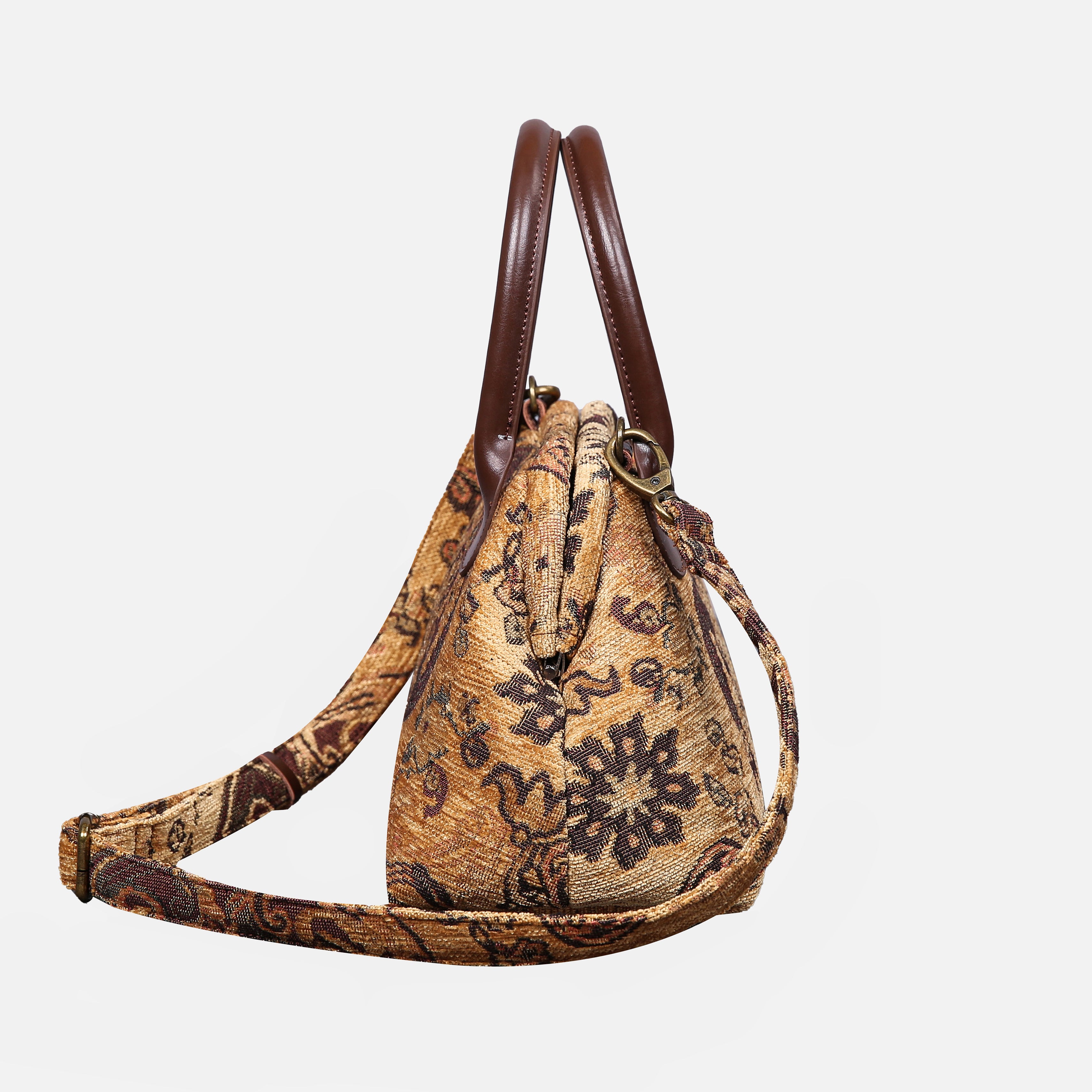 Vintage Paisley Carpet Satchel carpet bag MCW Handmade-2