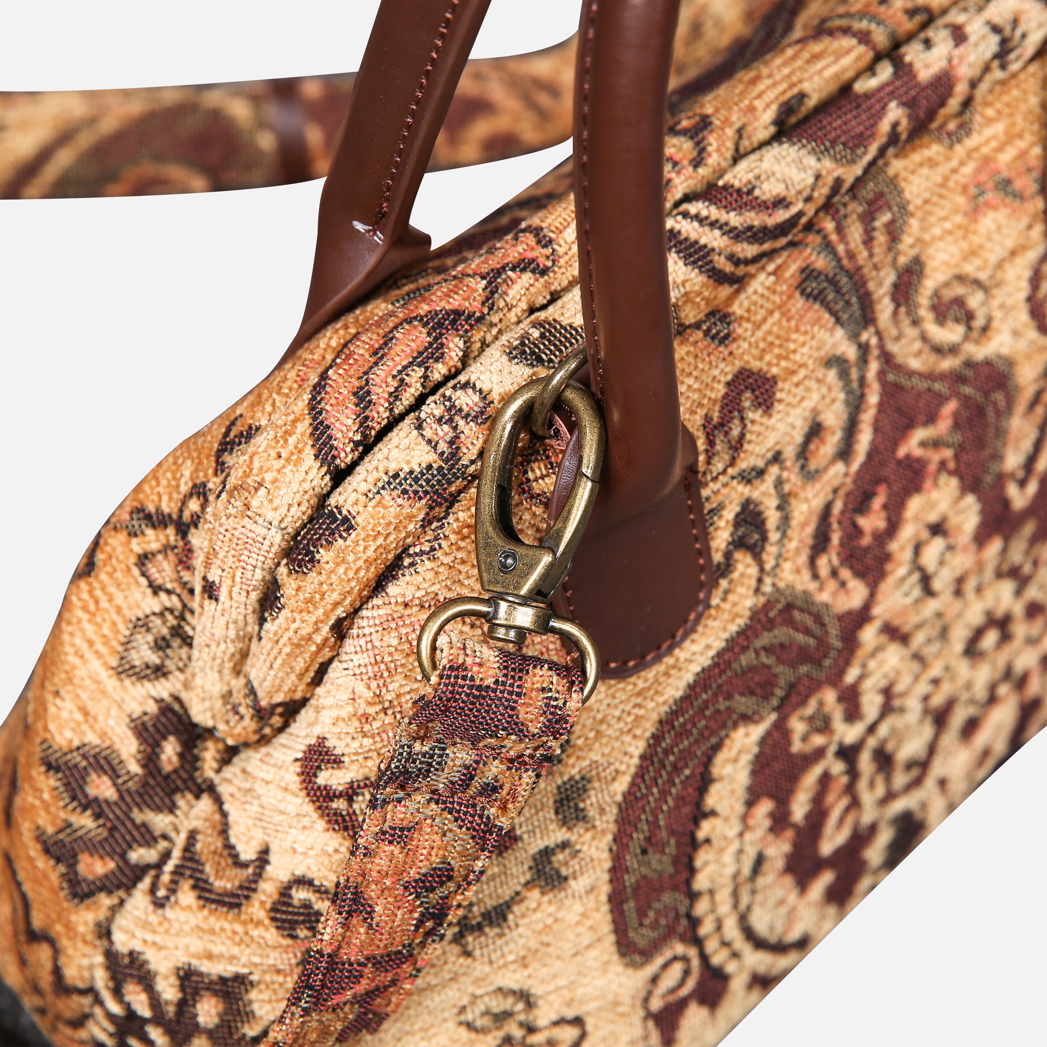 Vintage Paisley Carpet Satchel carpet bag MCW Handmade-5