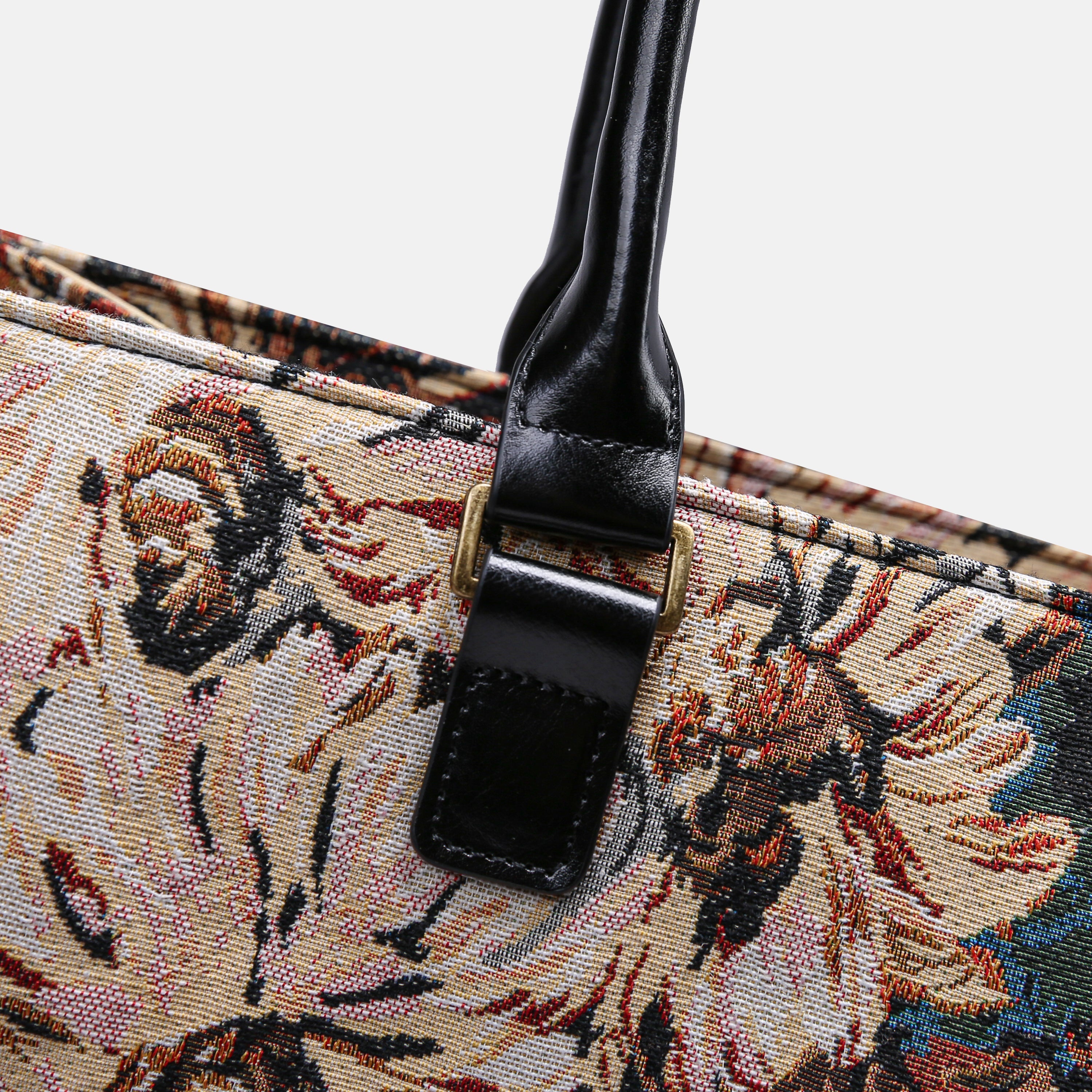 Daisy Black Laptop Work Tote MCW Handmade-6