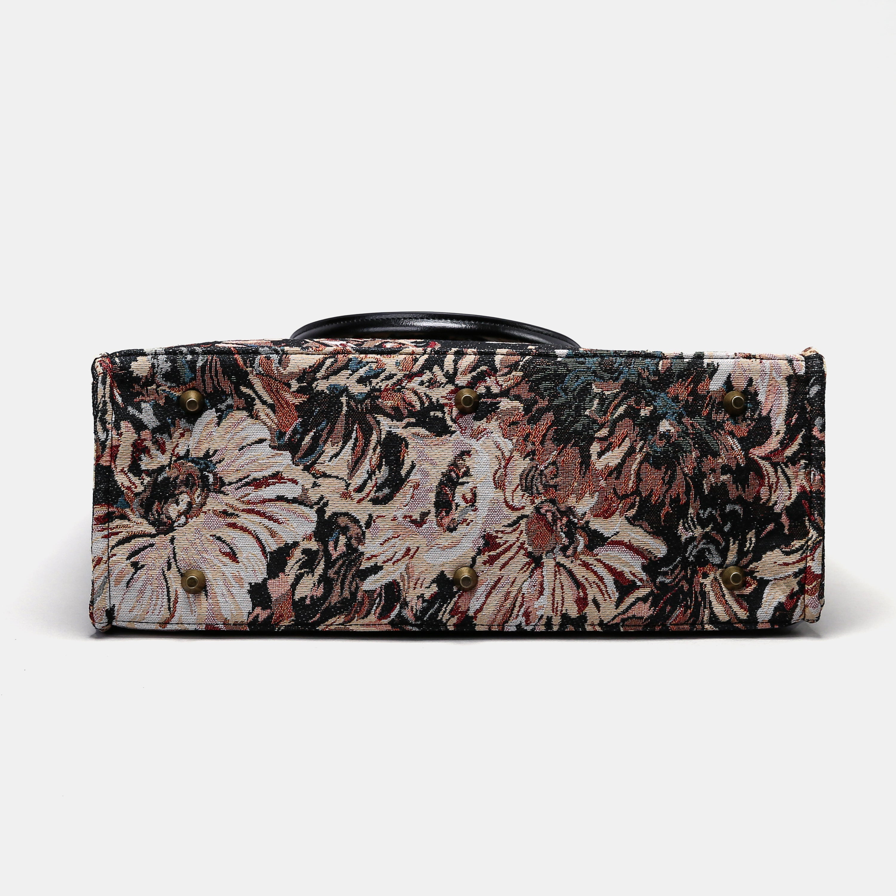 Daisy Black Laptop Work Tote MCW Handmade-4