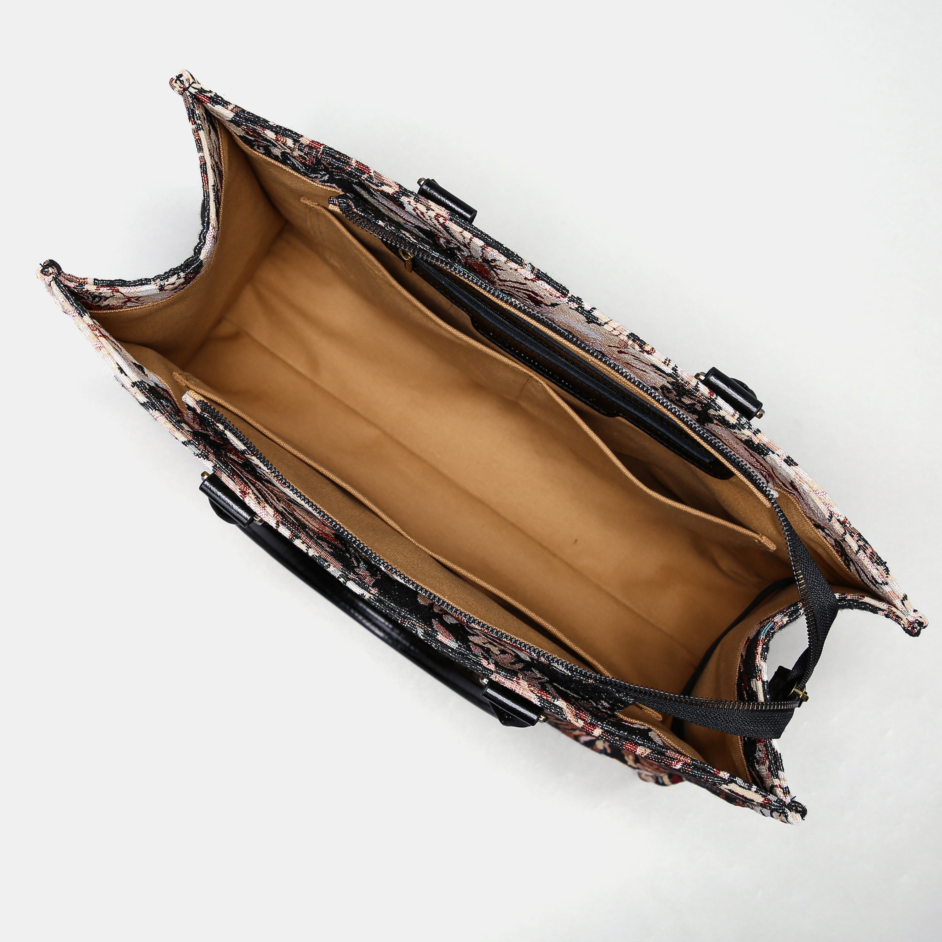 Daisy Black Laptop Work Tote MCW Handmade-5