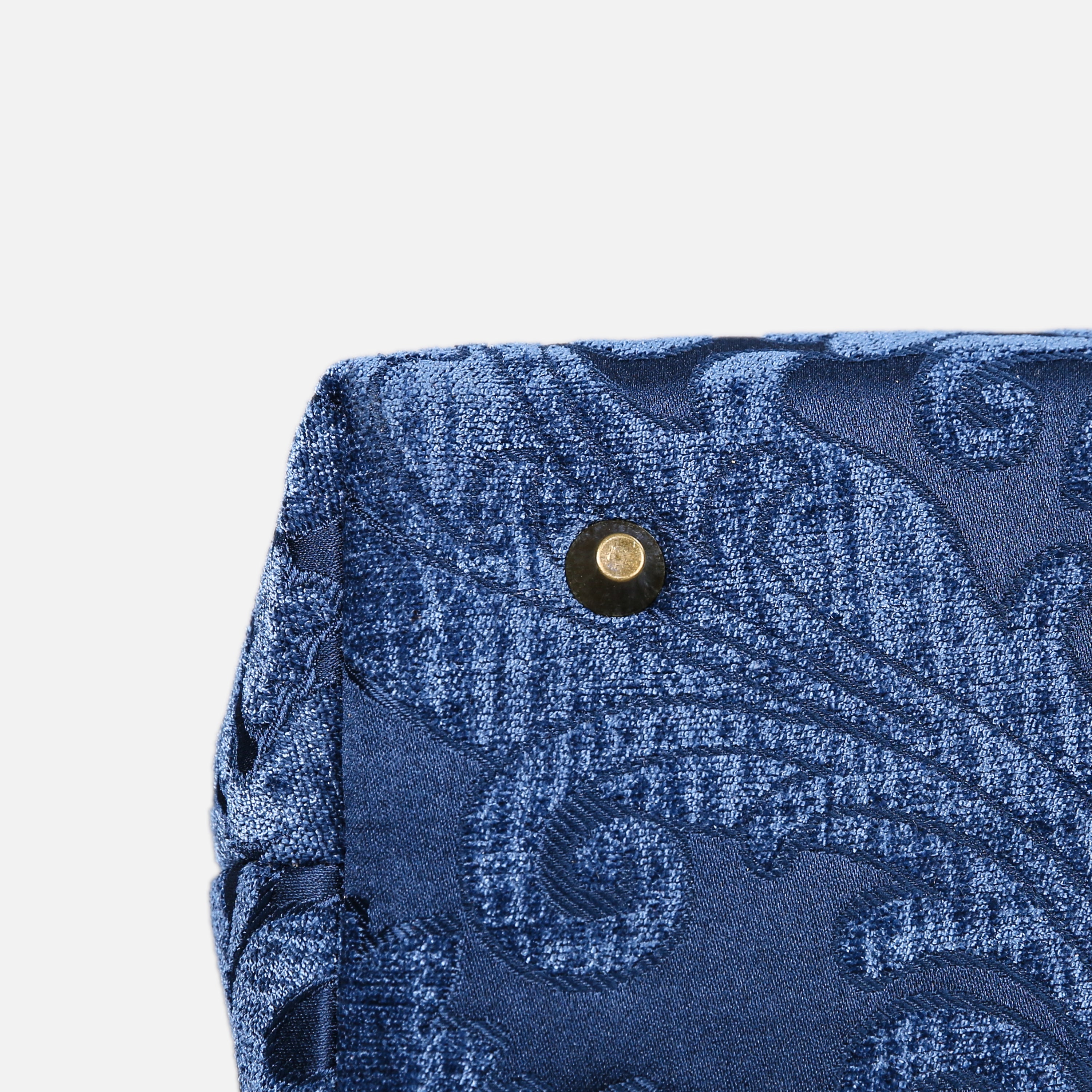 Queen Royal Blue Carpet Satchel carpet bag MCW Handmade-5