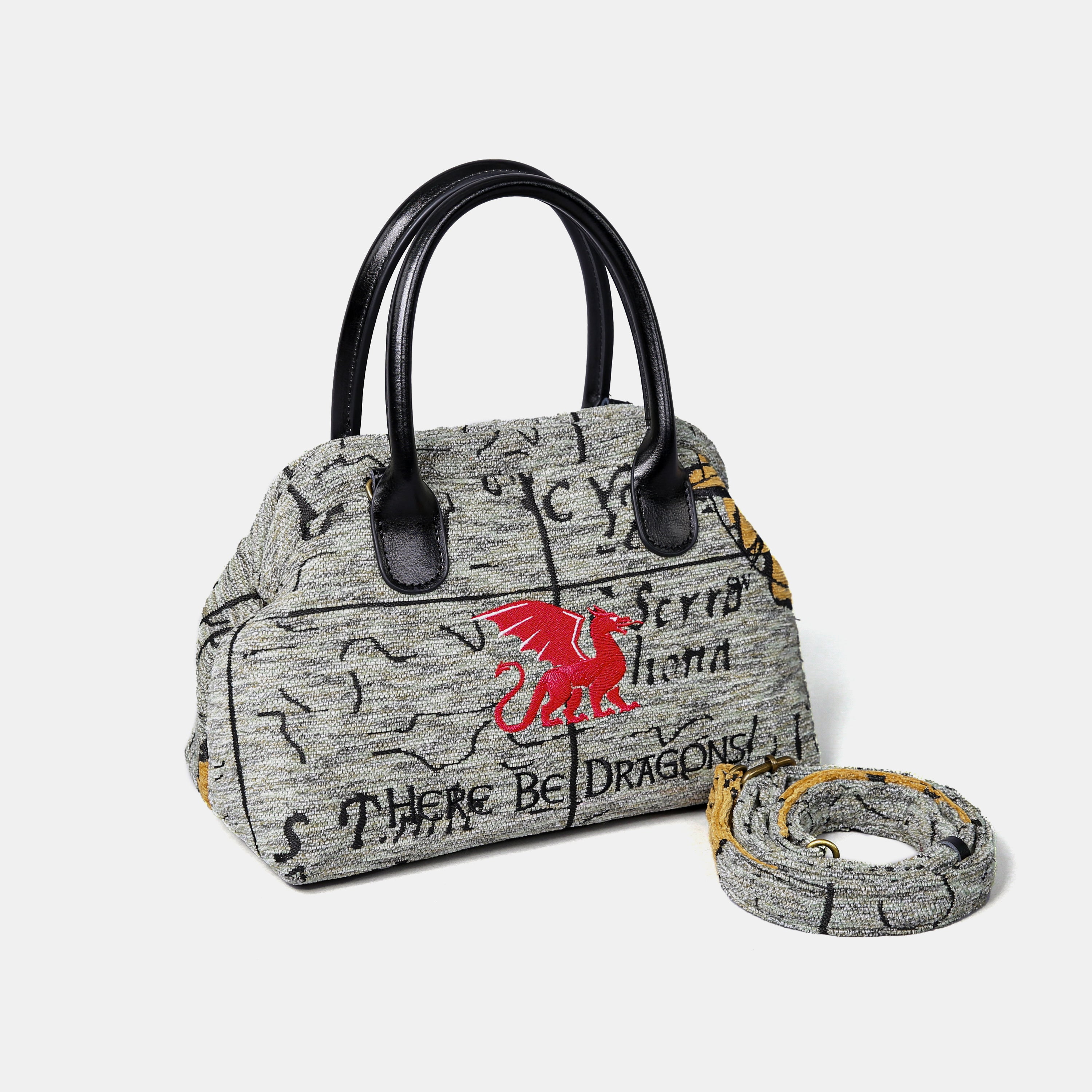 Here Be Dragons Carpet Satchel carpet bag MCW Handmade-1