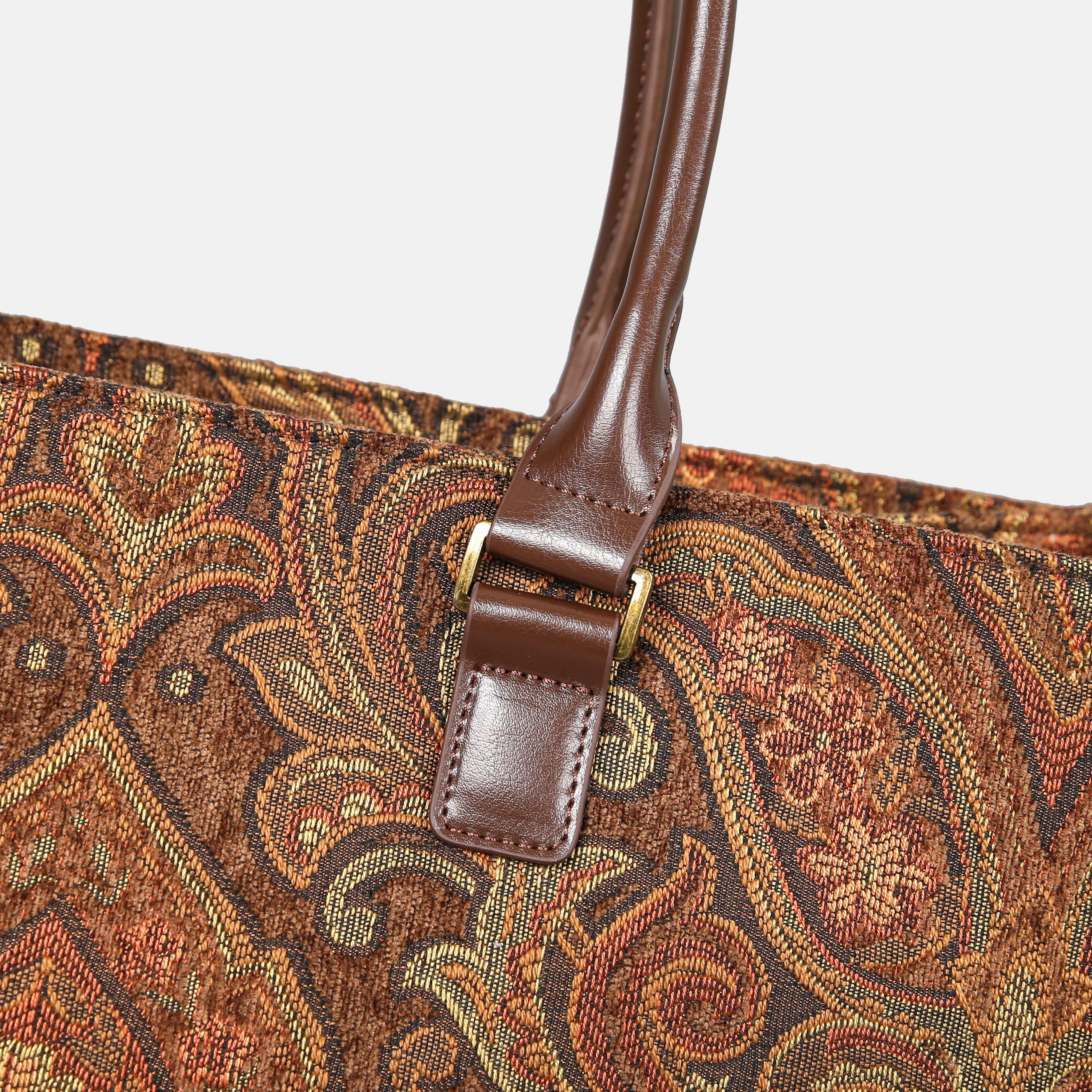 Damask D. Brown Laptop Work Tote MCW Handmade-4
