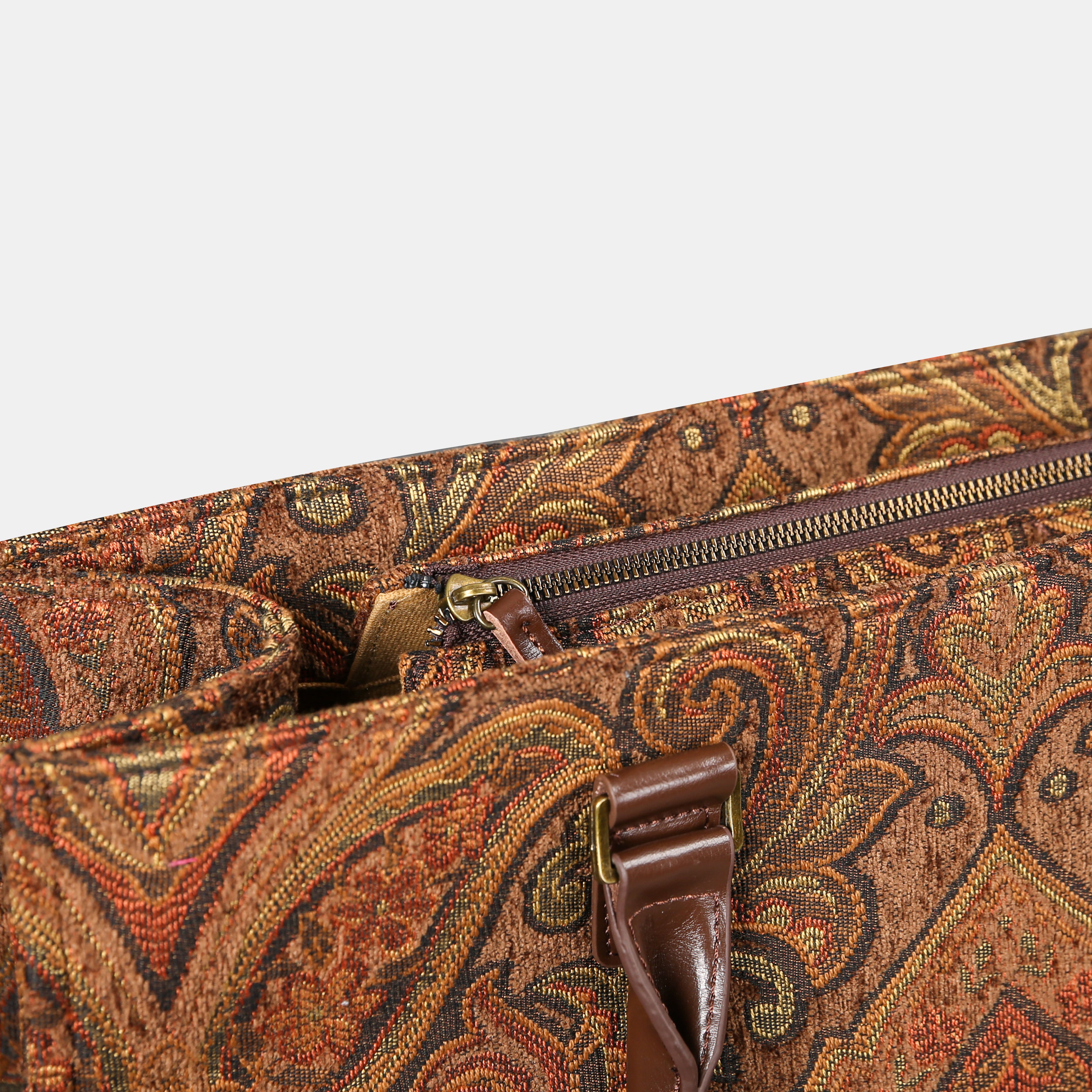 Damask D. Brown Laptop Work Tote MCW Handmade-5