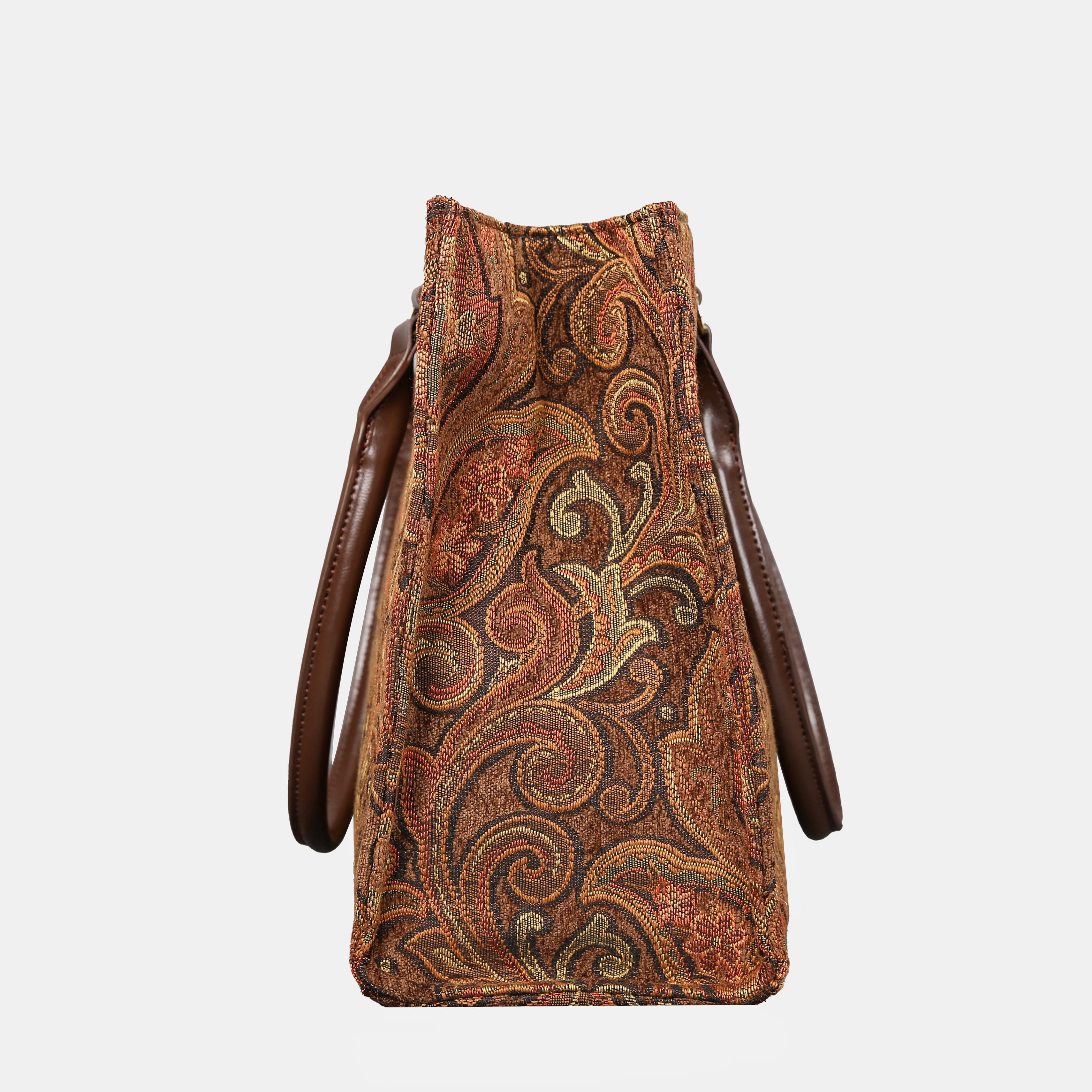 Damask D. Brown Laptop Work Tote MCW Handmade-2