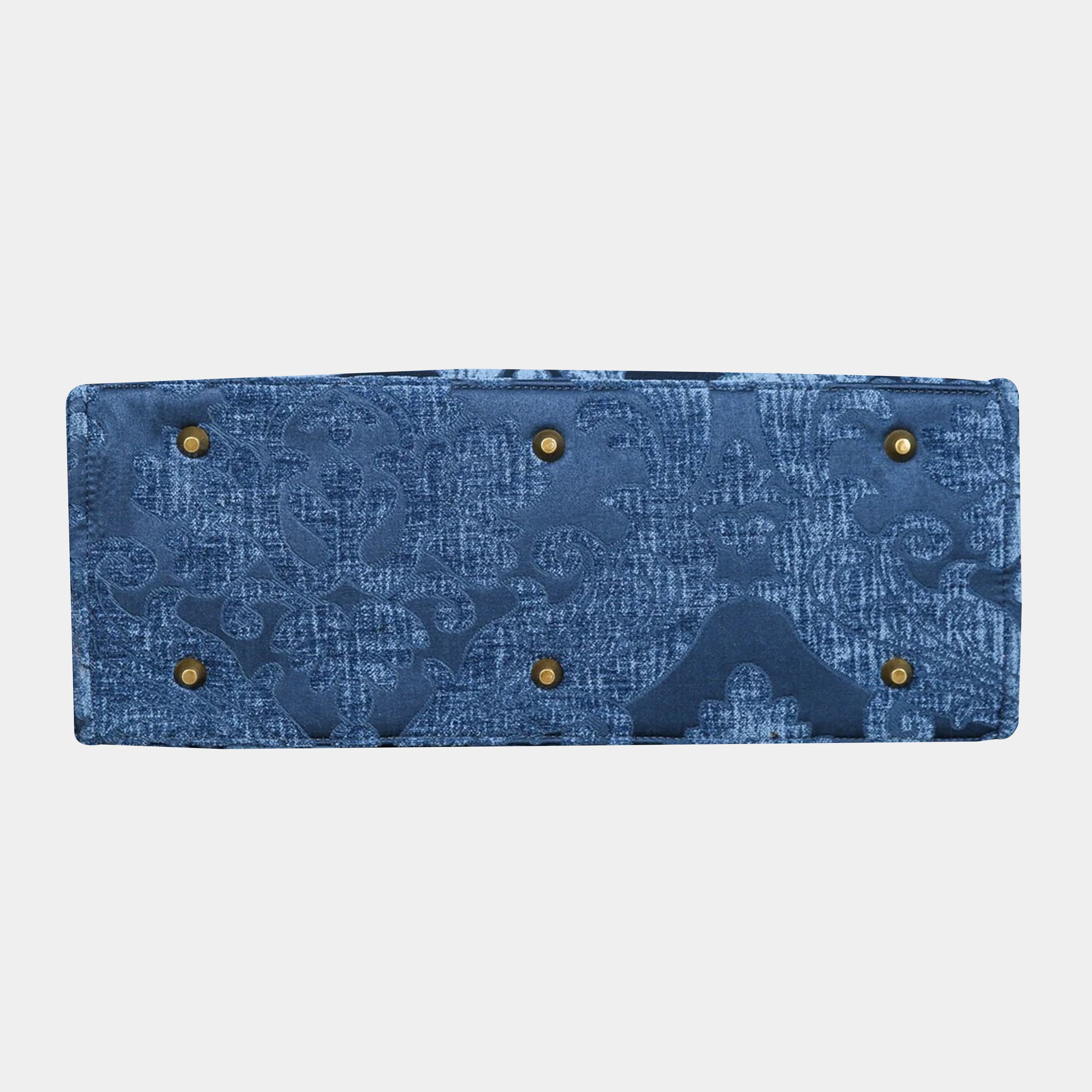 Queen Royal Blue Laptop Work Tote MCW Handmade-3