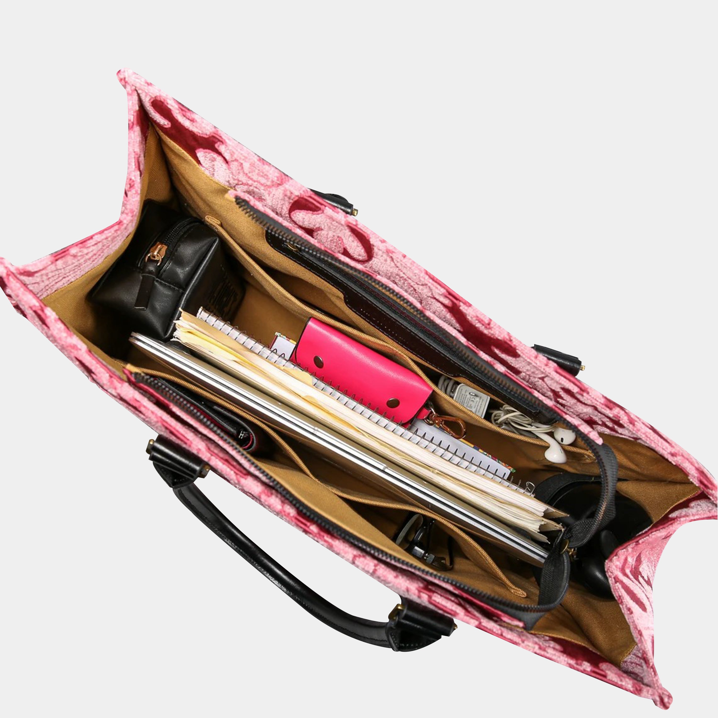 Queen Rose Pink Laptop Work Tote MCW Handmade-4