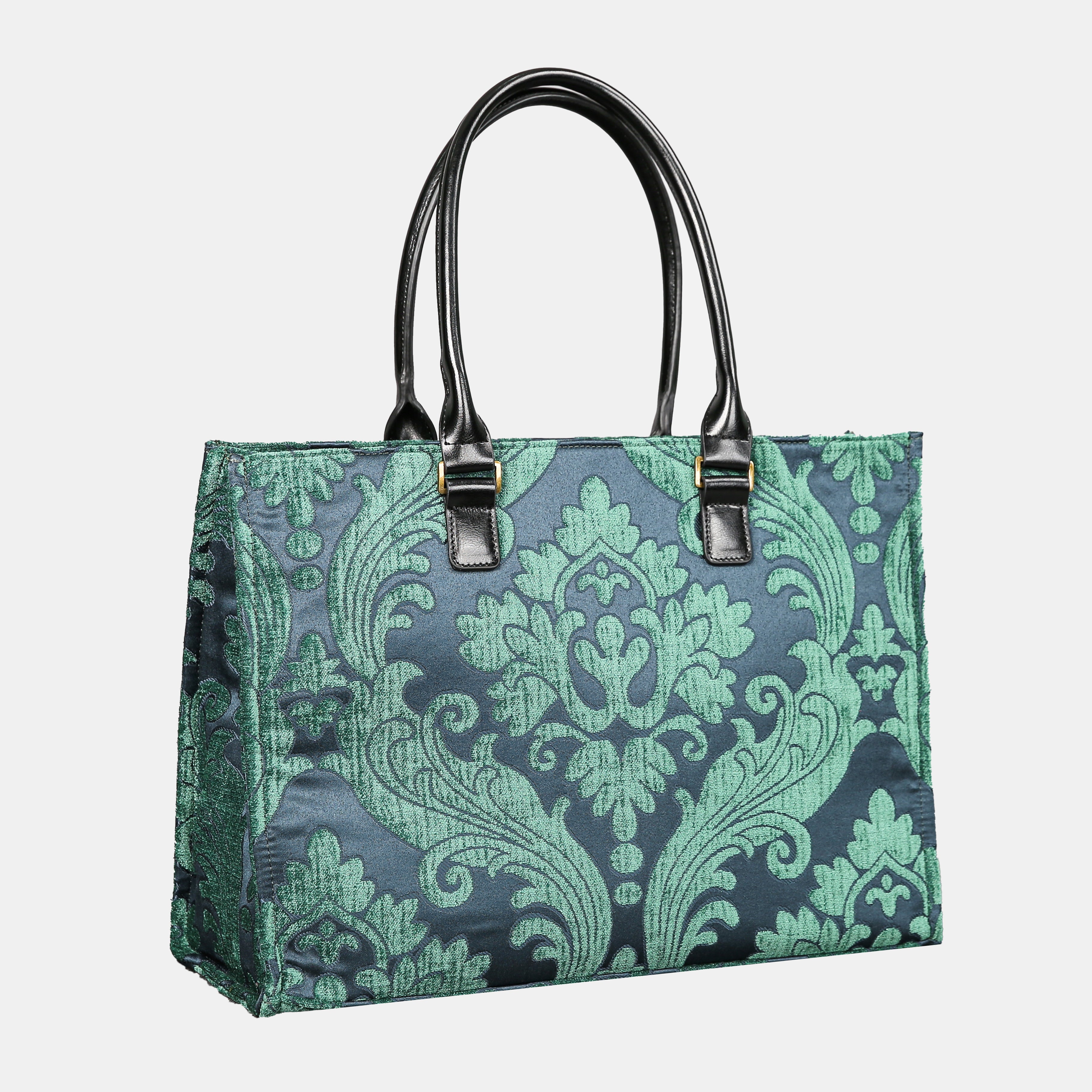 Queen Hunter Green Laptop Work Tote  MCW Handmade-1