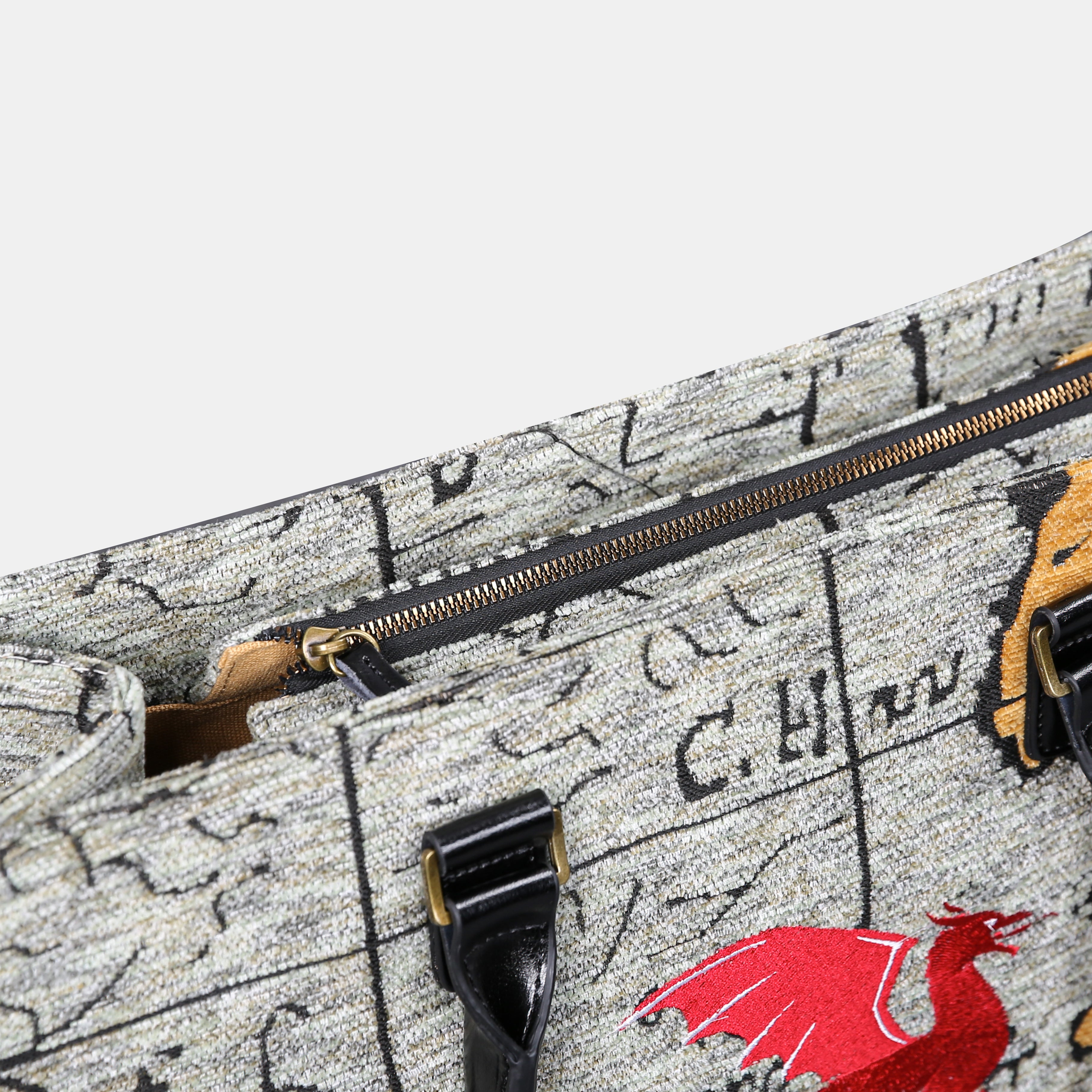 Here Be Dragons Laptop Work Tote MCW Handmade-5