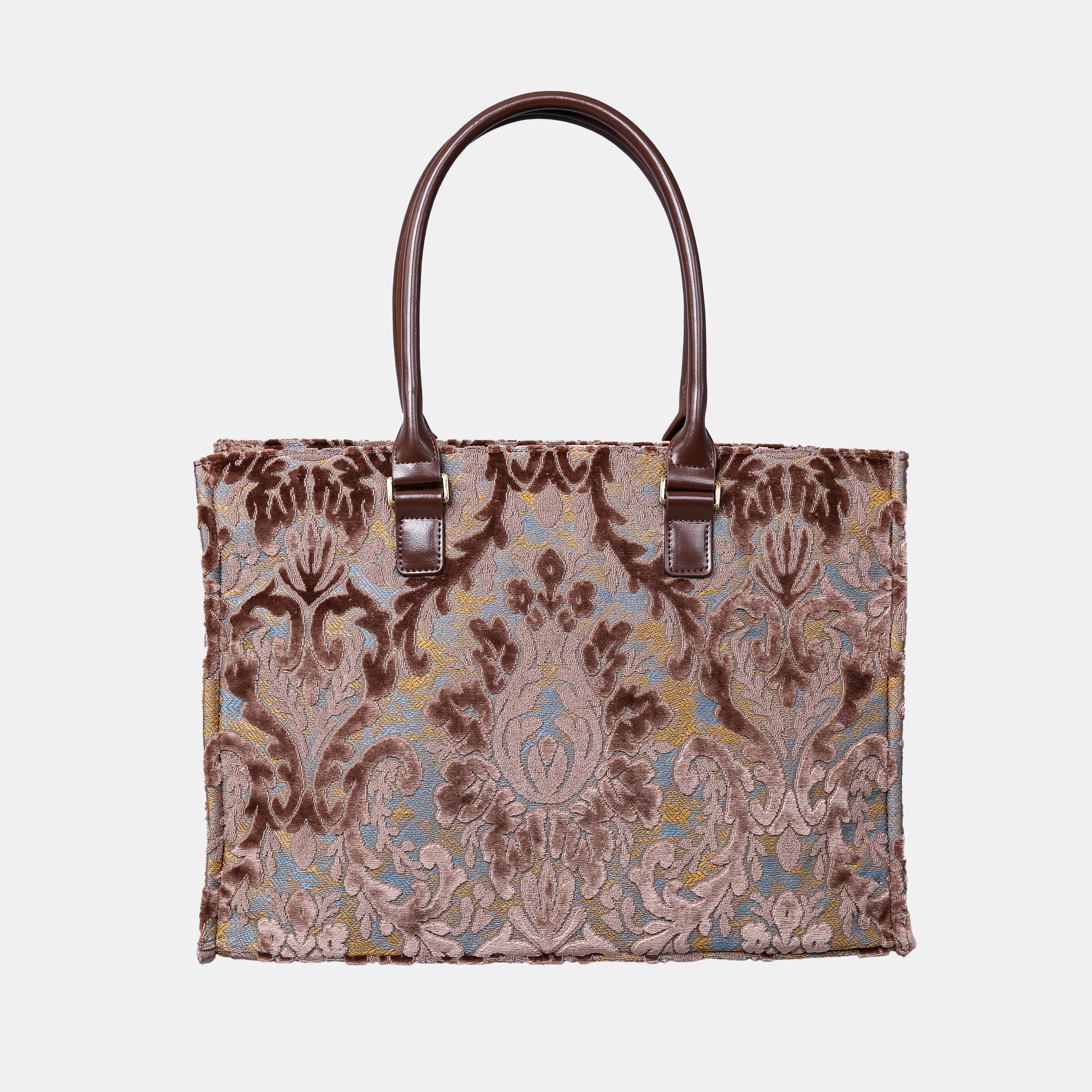 Burnout Velvet Camel Laptop Work Tote  MCW Handmade