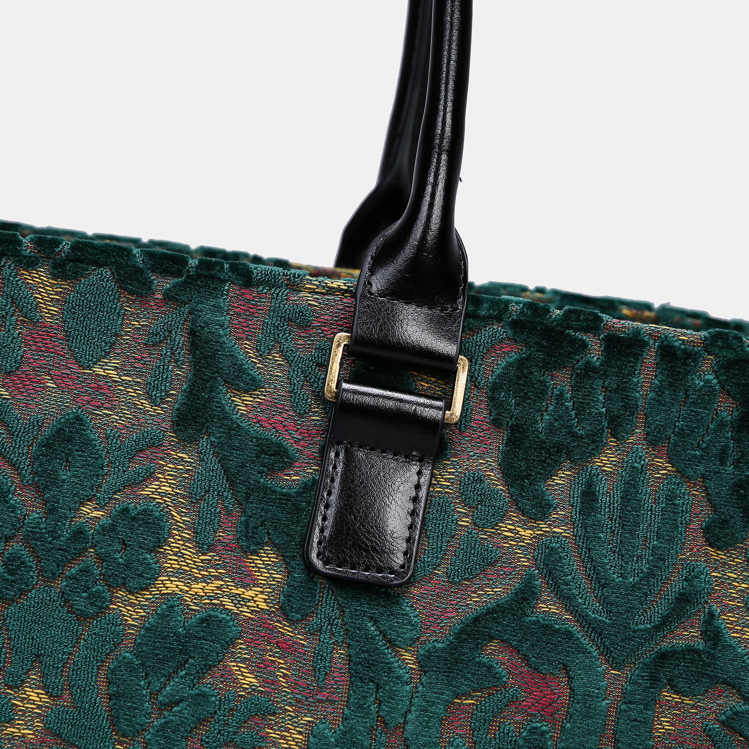 Burnout Velvet Jade Green Laptop Work Tote MCW Handmade-6