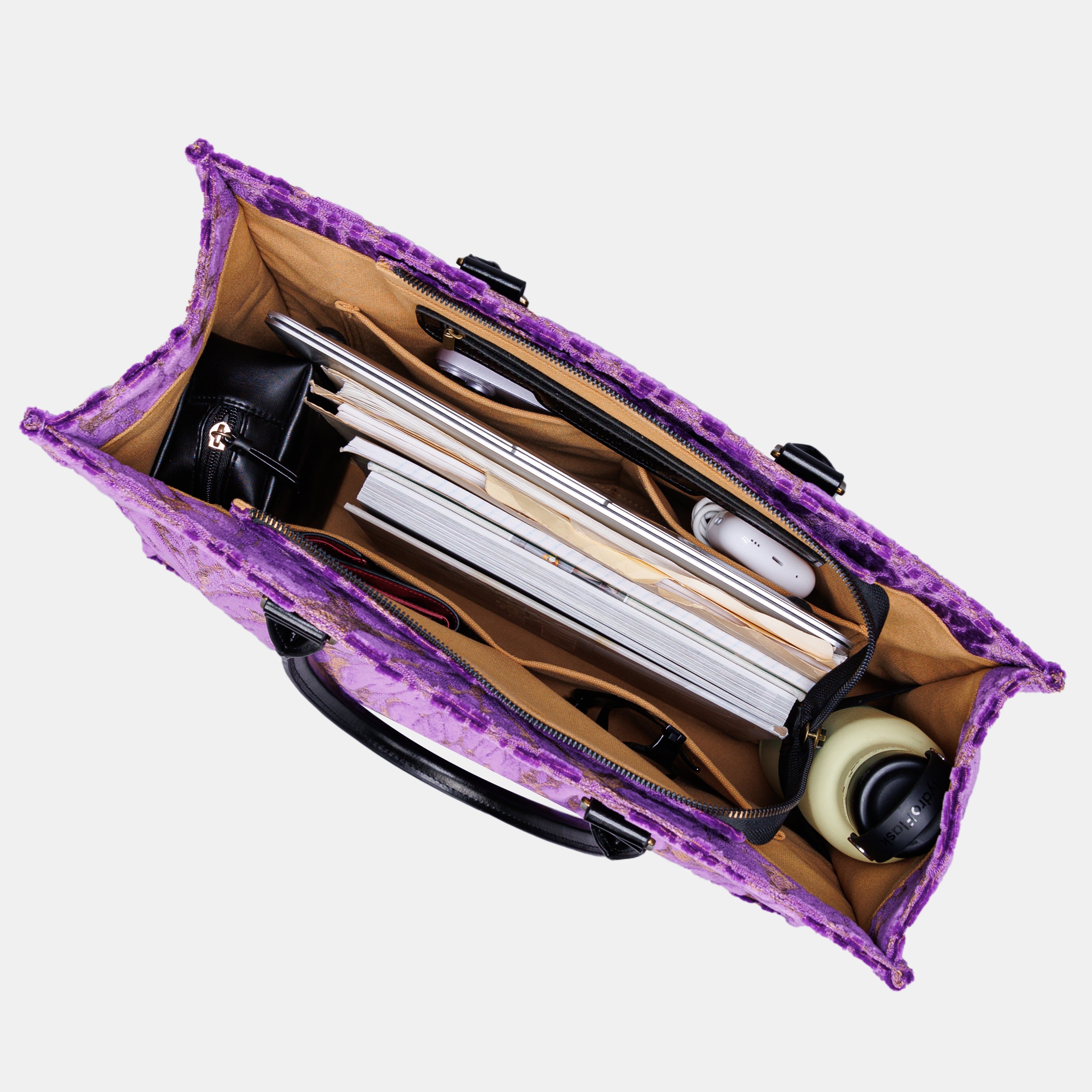 Burnout Velvet Purple Laptop Work Tote  MCW Handmade-3