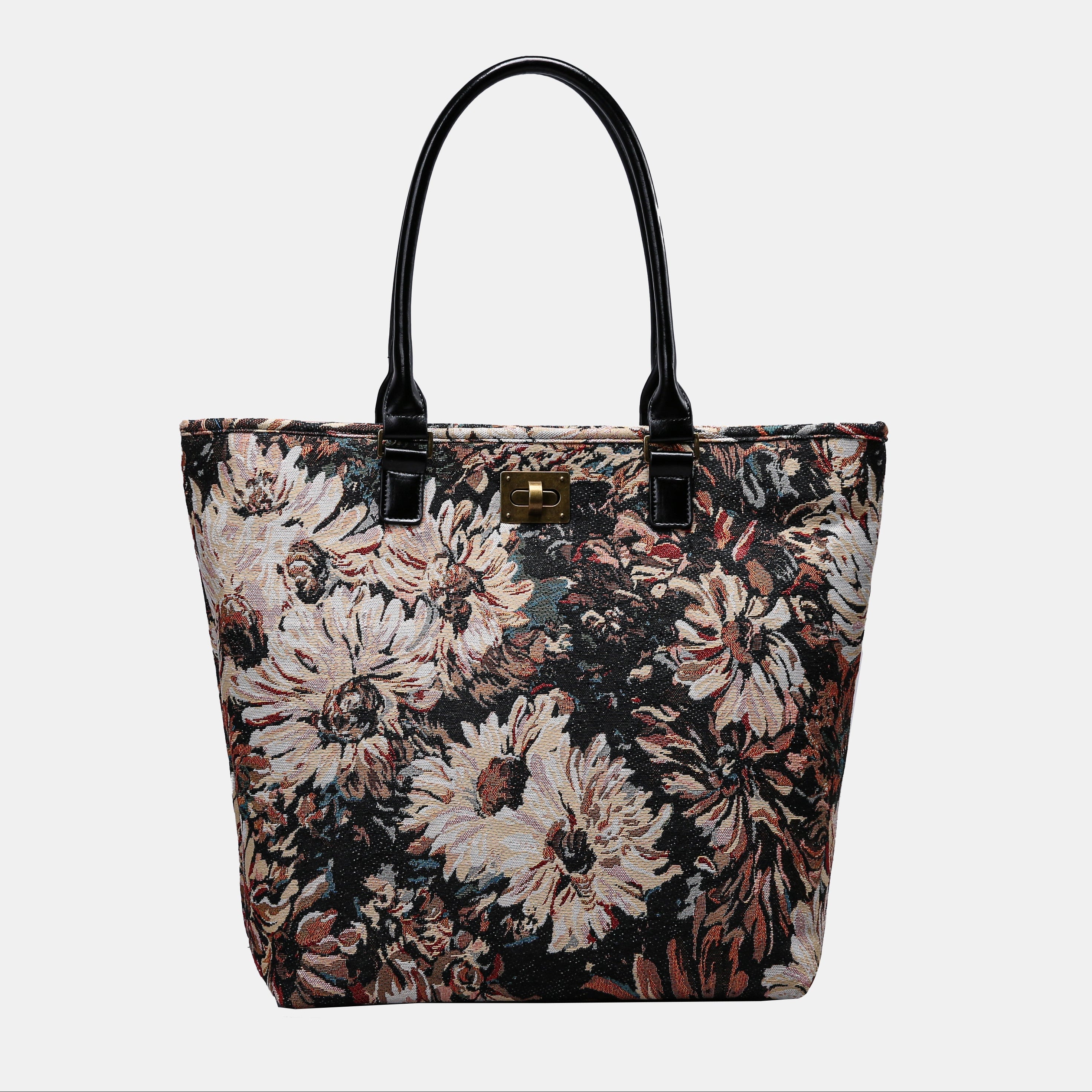 Daisy Black Carpet Tote Shopper carpet bag MCW Handmade