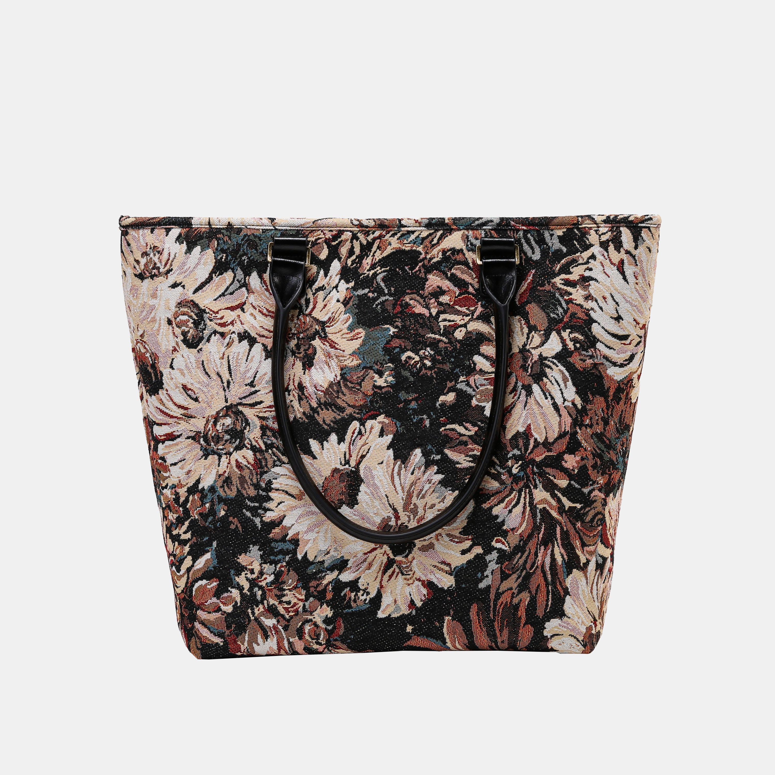 Daisy Black Carpet Tote Shopper carpet bag MCW Handmade-1