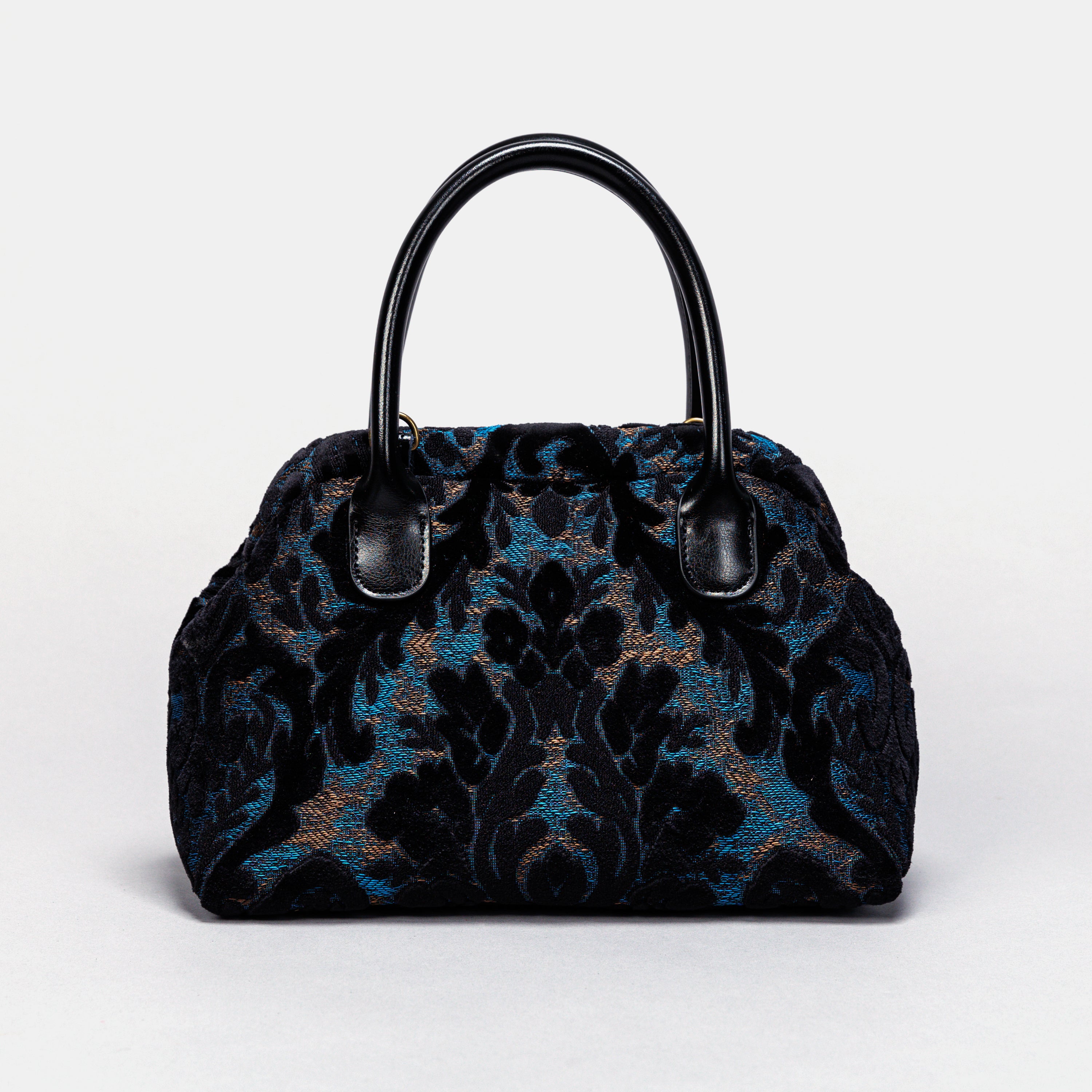 Burnout Velvet Black Carpet Satchel carpet bag MCW Handmade