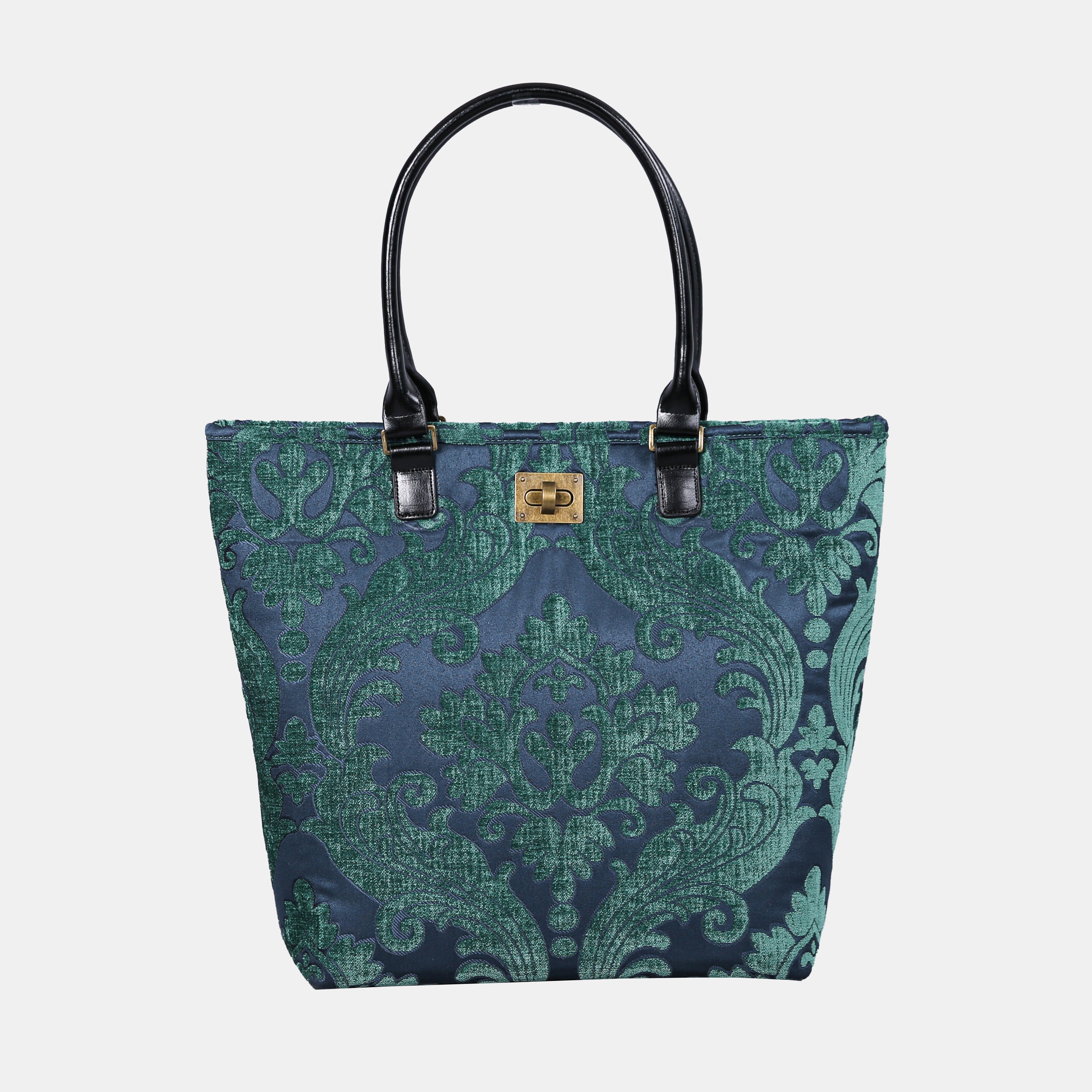 Queen Hunter Green Carpet Tote Shopper carpet bag MCW Handmade