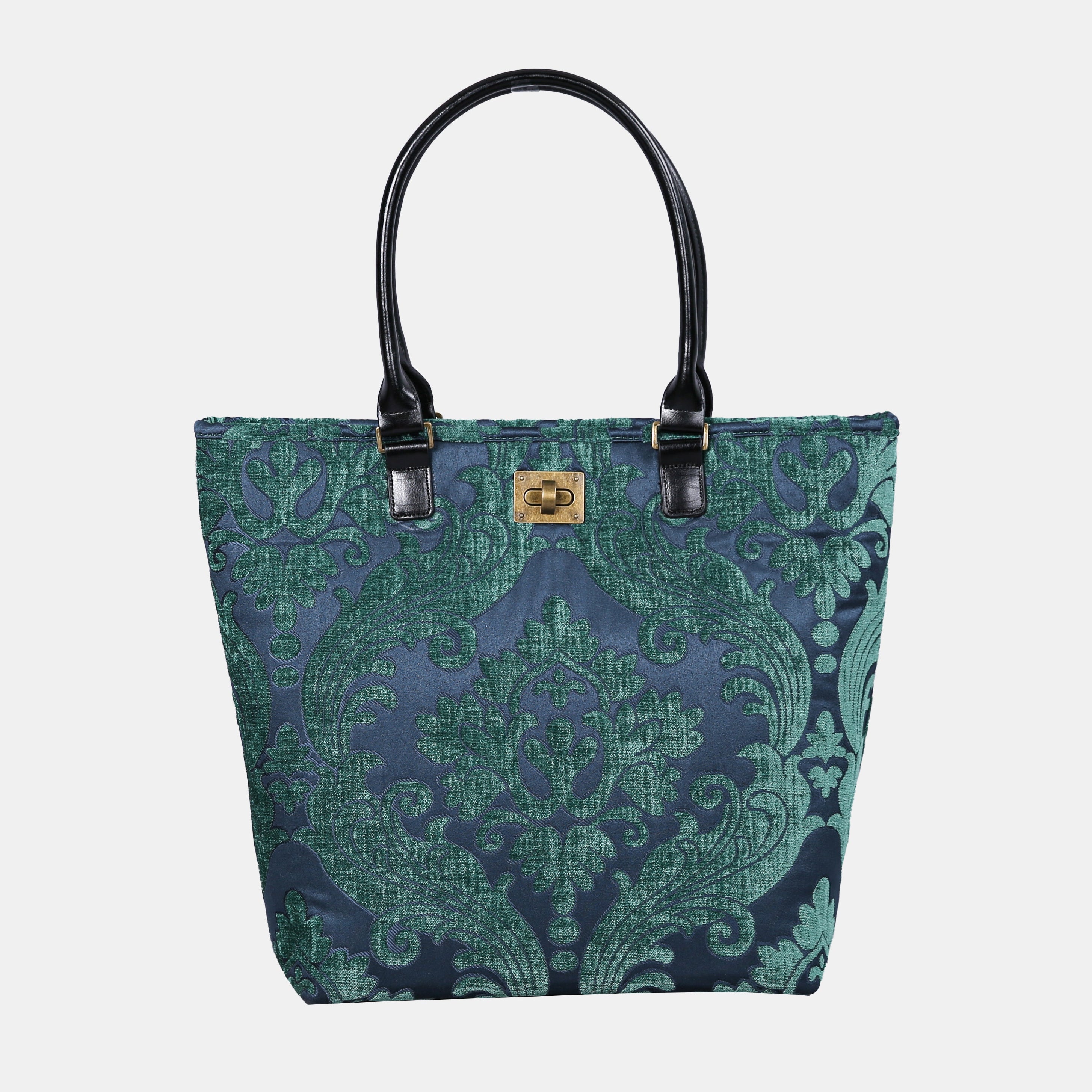 Queen Hunter Green Carpet Tote Shopper carpet bag MCW Handmade main